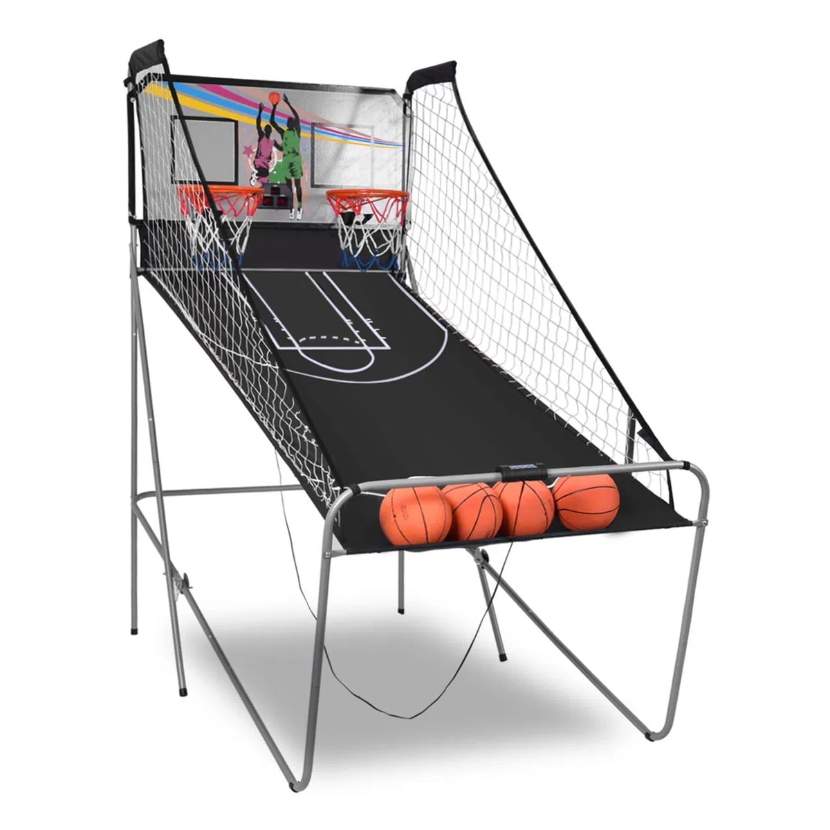 FANTASK- Giochi elettronici di Basket, Colore Grigio, 203 x 110 x 206cm, 38225WHSP-VC