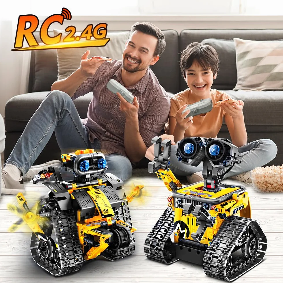 CUBIMANA Robot Tecnologico 5-in-1 per Bambini - Giocattolo di Costruzione Telecomandato Con App, Robot da Parete, Regali di Dinosauri per Ragazzi e Ragazze 6-12+ Anni