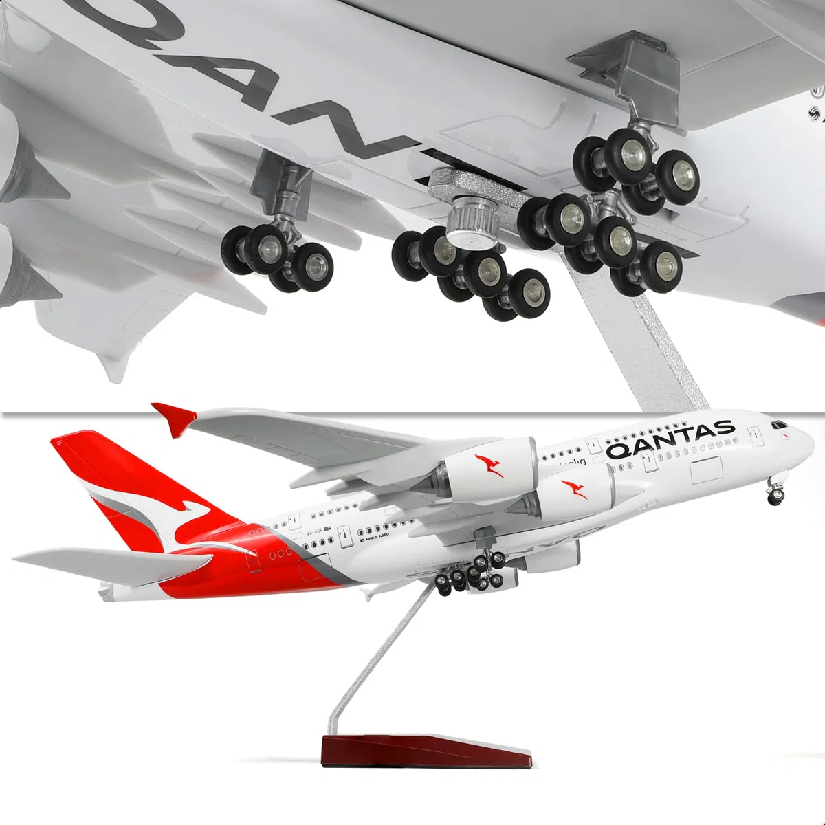 1/160 Airbus A380 Australia grande aeroplano diecast kit con stand | Sky Jumbo Display da collezione modello di aereo per l'aviazione regalo appassionato (46 cm)