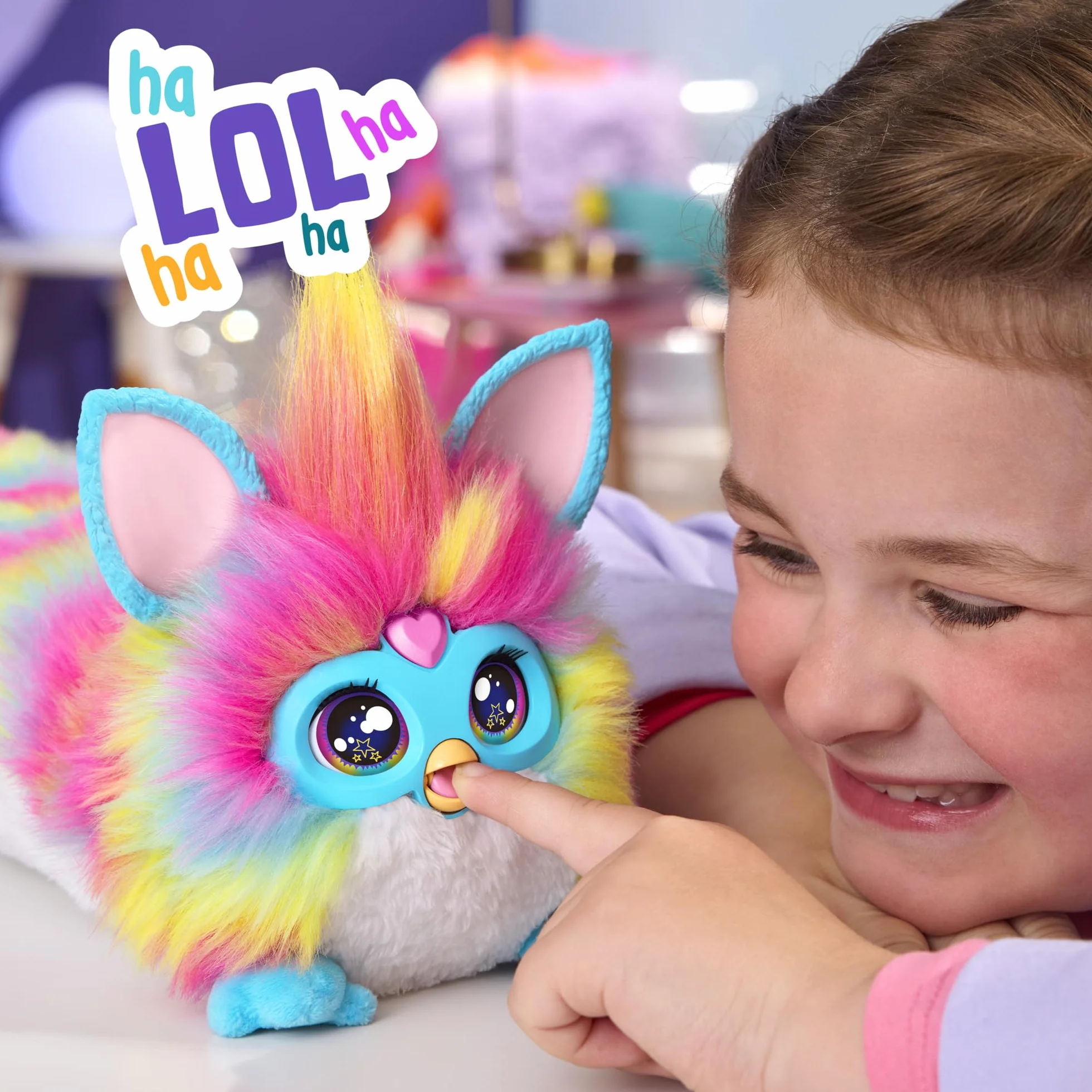 Peluche interattivo DJ Furby, musica e luci, 5 modalità, oltre 1.000 combo, parla inglese e furbish, 6+