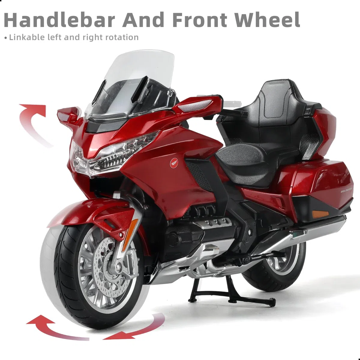 1:12 Modellino di moto giocattolo compatibile per Honda Glodwing metallo pressofuso con modello di moto nessun assemblaggio richiesto mini regalo pronto per adulti (rosso)