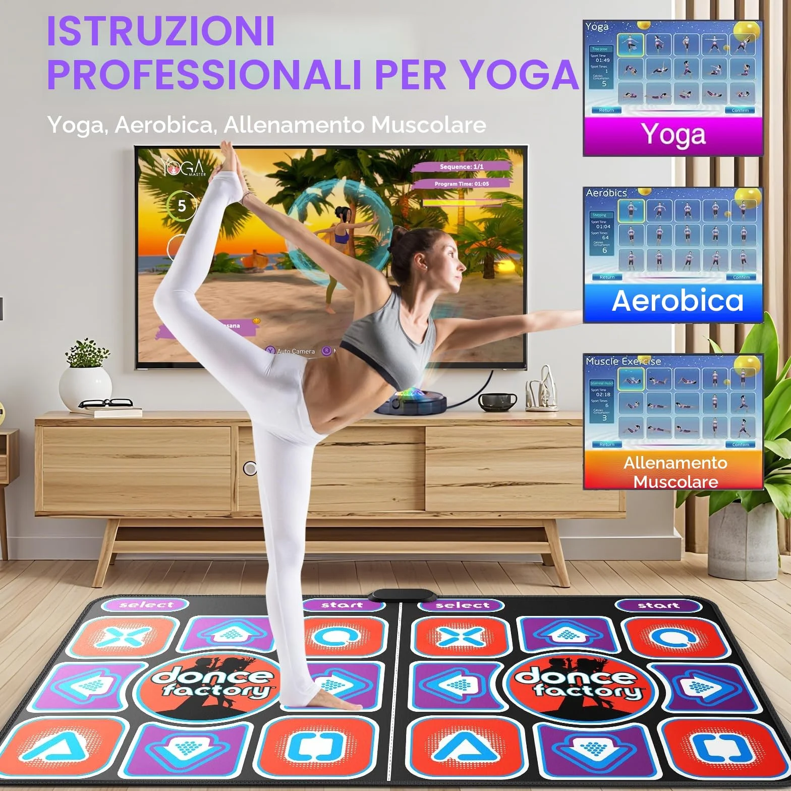 Tappetino da ballo per bambini e adulti, tappetino da ballo interattivo per TV con fotocamera, modelli migliorati, doppio tappeto da ballo musicale resistente e antiscivolo, 166 x 93 cm