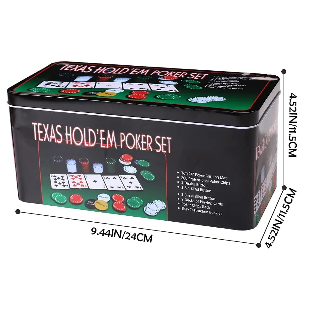 powerking Poker Chip Set, Blackjack 200 fiches Poker Set per Texas Holdem con tovaglia Gioco per Feste di Famiglia
