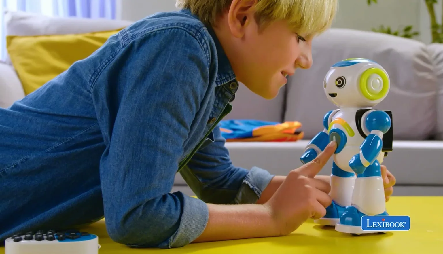 Lexibook, Powerman Jr., Robot giocattolo intelligente interattivo che legge nella mente giocattolo per bambini che ballano musica, Blu, ROB20IT