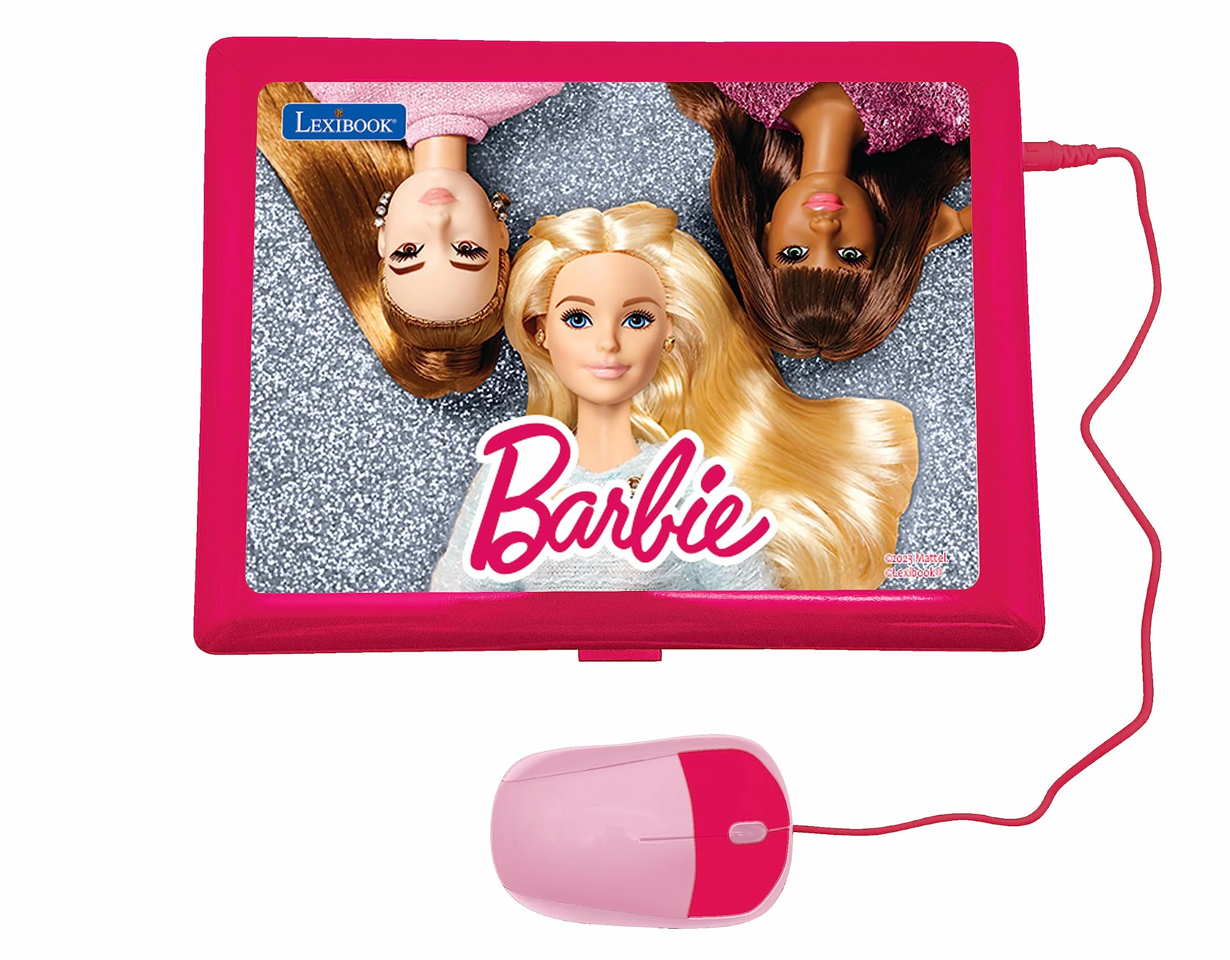 Lexibook Barbie, Laptop educativo e bilingue in inglese/italiano, giocattolo per bambini con 124 attività per imparare, giochi e musica, rosa, JC598BBi5LXB