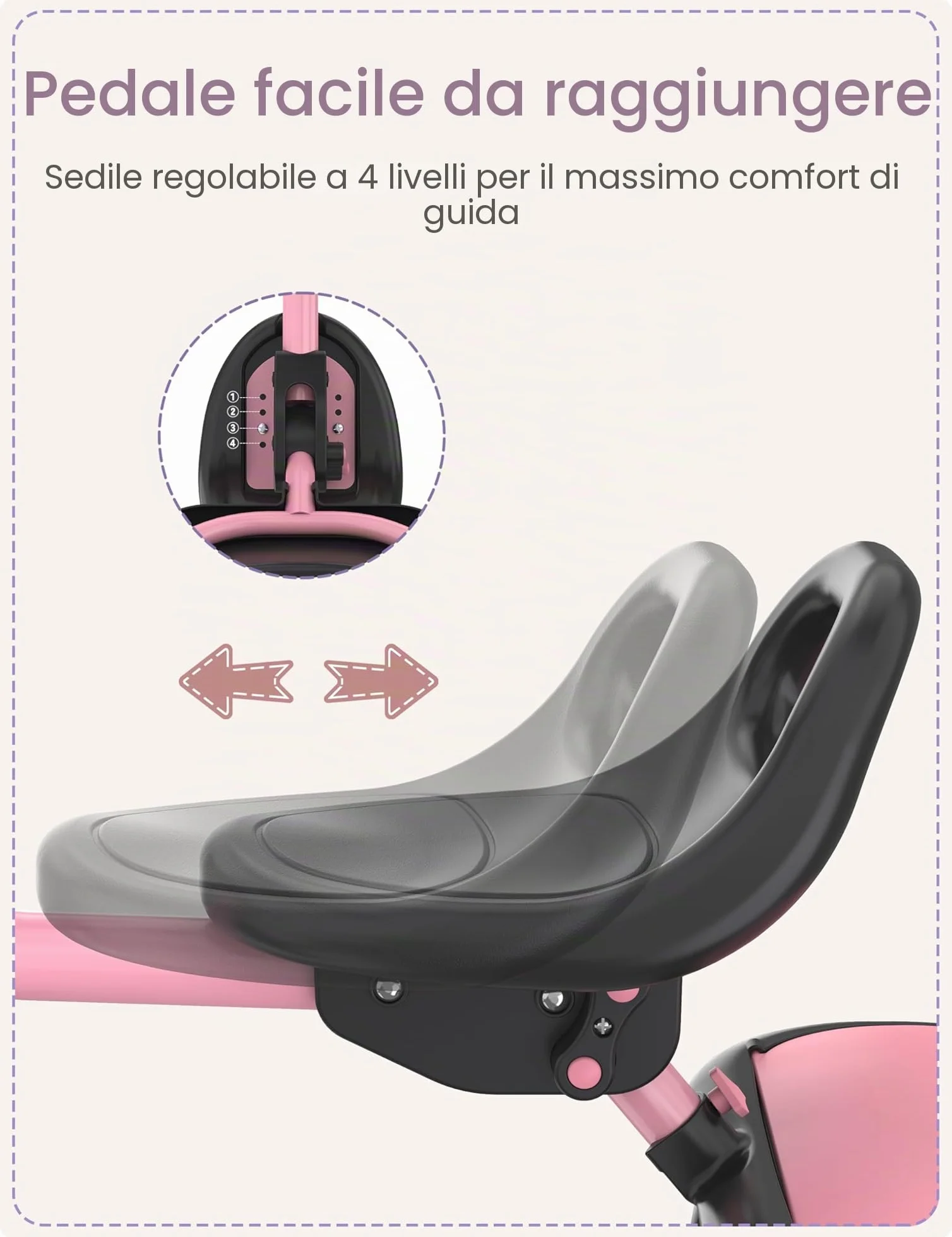 besrey Tricicli per bambini dai 24 mesi ai 5 anni, triciclo per bambini da 2 a 5 anni, triciclo per bambini, regalo e giocattoli per ragazzi e ragazze, tricicli per bambini