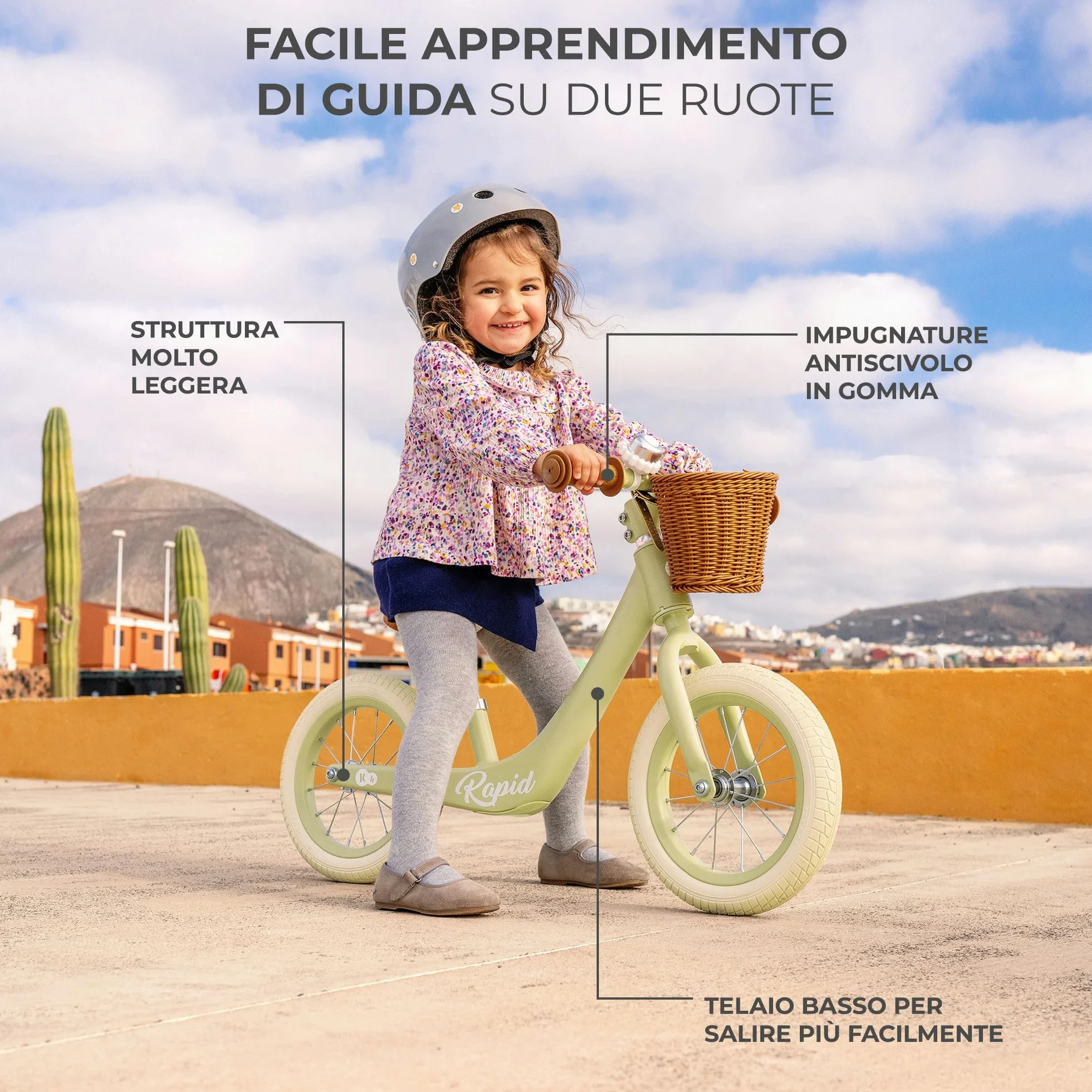 Kinderkraft RAPID2 Bicicletta in metallo, Bici senza pedale, Giocattoli per bambini da 2 anni a 35 kg