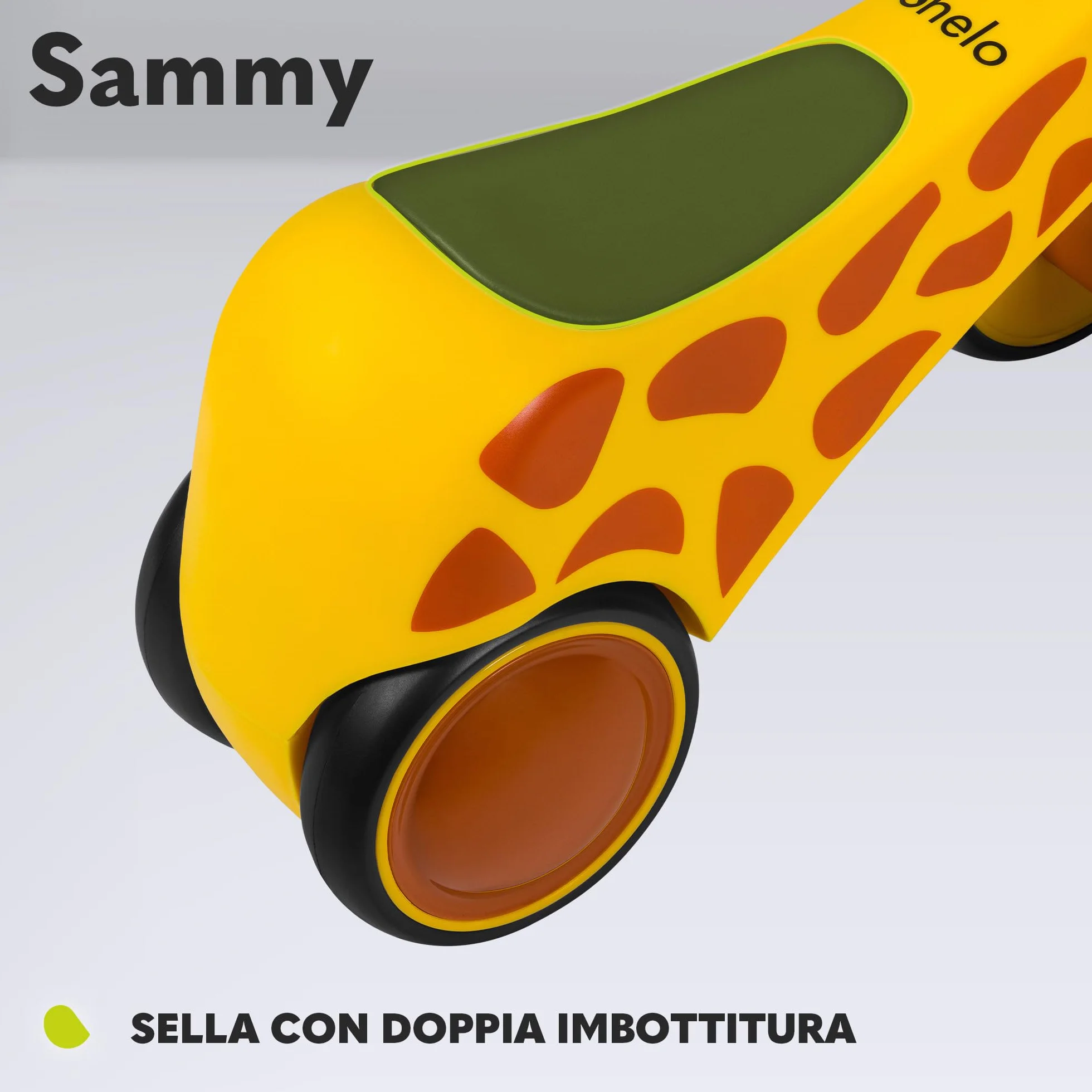 lionelo SAMMY Bicicletta Senza Pedali da 1 a 3 anni, Camminatore Bambini 4 Ruote Fino a 25 kg, Maniglie Antiscivolo con Luci 3 Design Sella Ergonomica, Per Bambine e Bambini