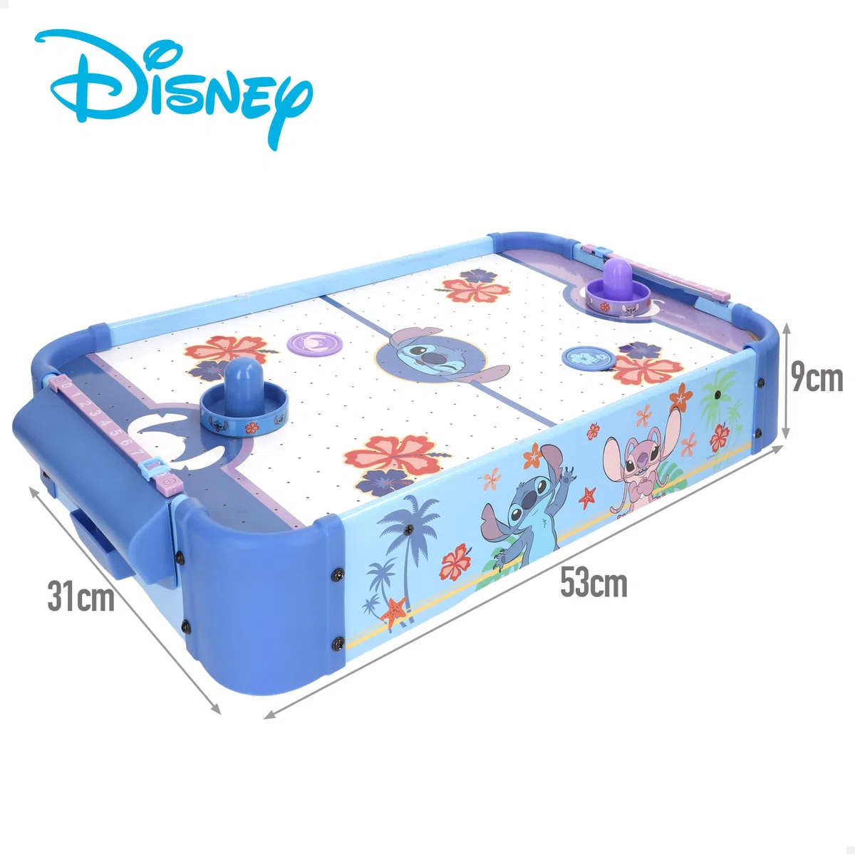 ColorBaby Disney Stitch Air Hockey Table 53x31x9 cm with 2 Paddles and 2 Discs