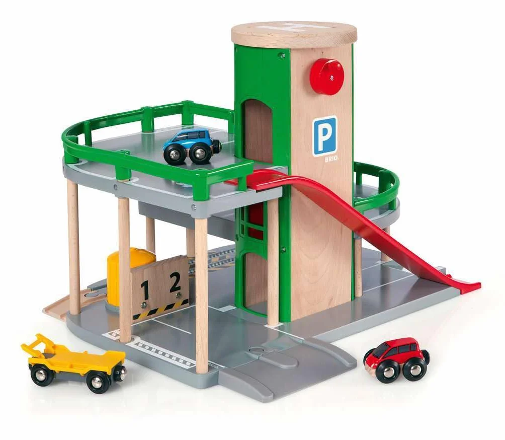 BRIO World - Parcheggio, Accessorio Pista Trenino, Set Costruzioni in Legno, Compatibile con Tutti i Prodotti BRIO, Giocattolo per Bambini 3+ Anni