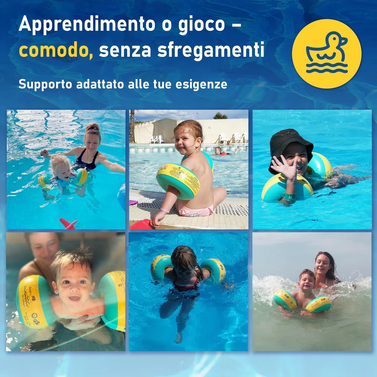 Cherek’s KraulQuappen Braccioli da nuoto per bambini 7 mesi-30 kg Giallo-Verde
