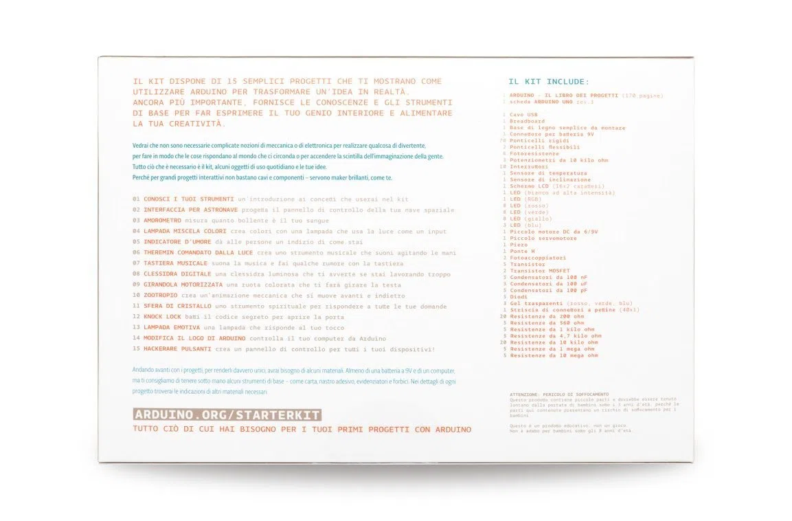 Official Arduino Starter Kit [K010007] (Italian project book) - Kit completo per l'apprendimento dell'elettronica e della programmazione, ideale per i principianti.