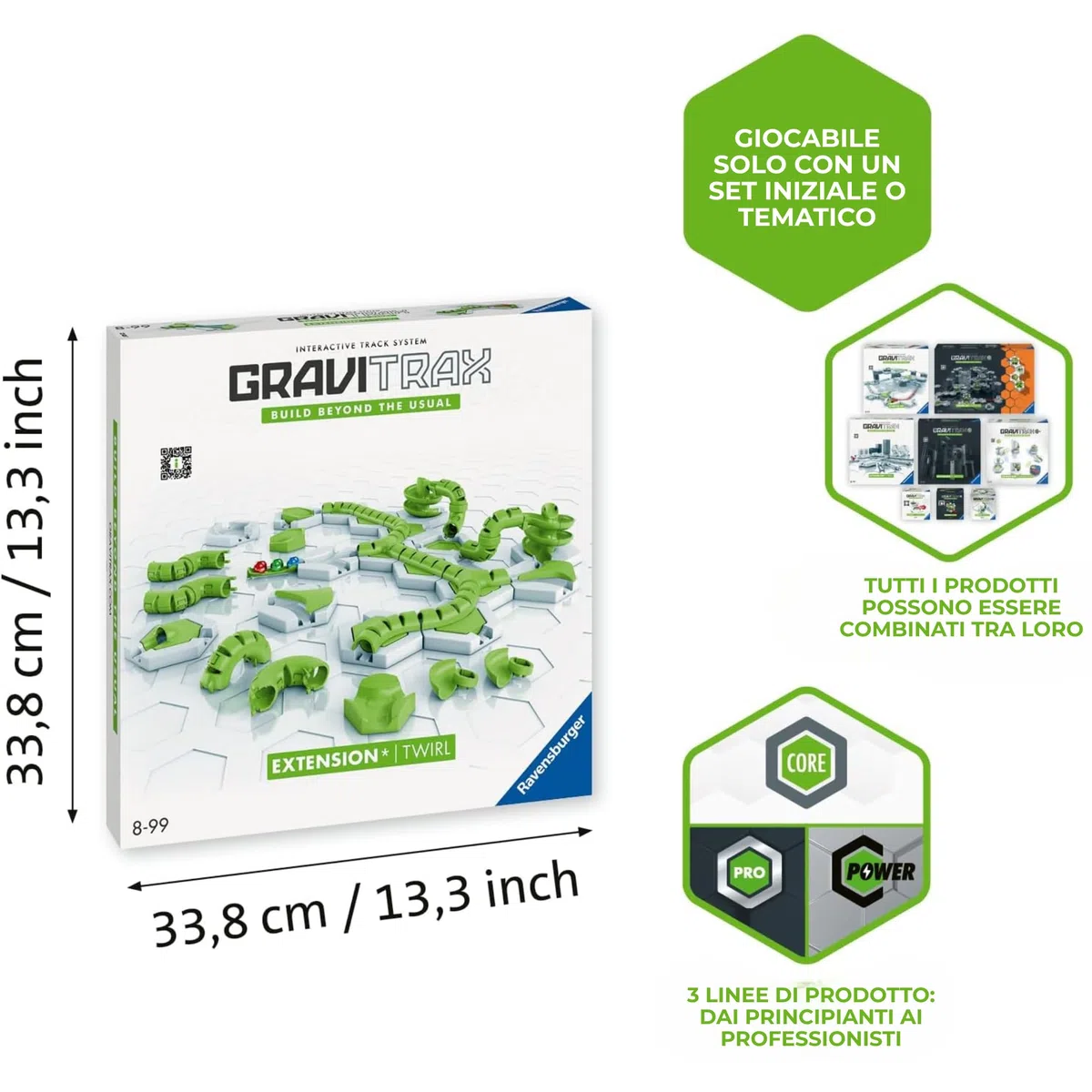 Ravensburger - Gravitrax Espansione Twirl | Pista Biglie Con 42 Pezzi | Rompicapo Bambini Con Le Biglie | Giochi Bambino 8 Anni Maschio | Giochi Per Bambini Compatibili Con Tutti I Gravitrax