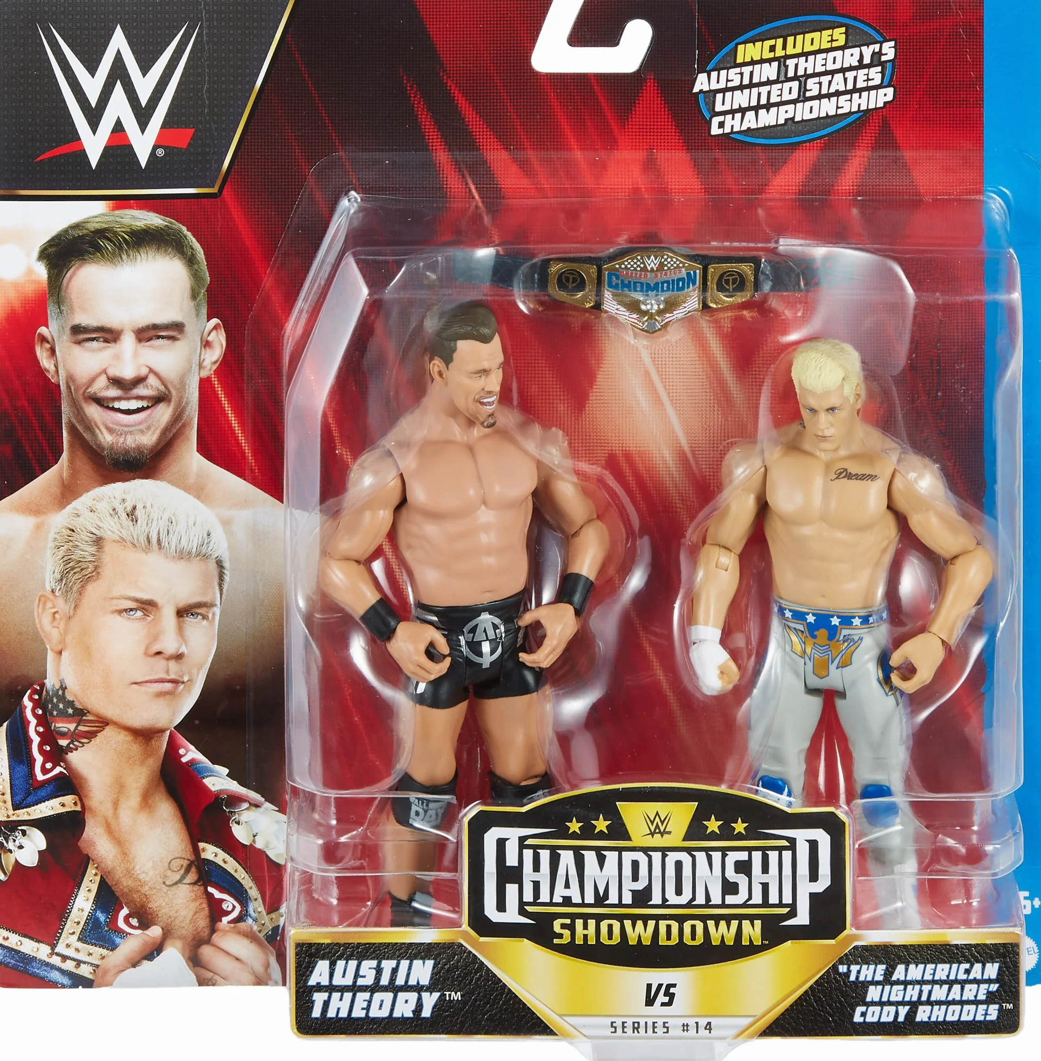 Mattel WWE Moontex Ford vs Angelo Dawkins Championship Showdown Action Figure 2-Pack, 15,2 cm
