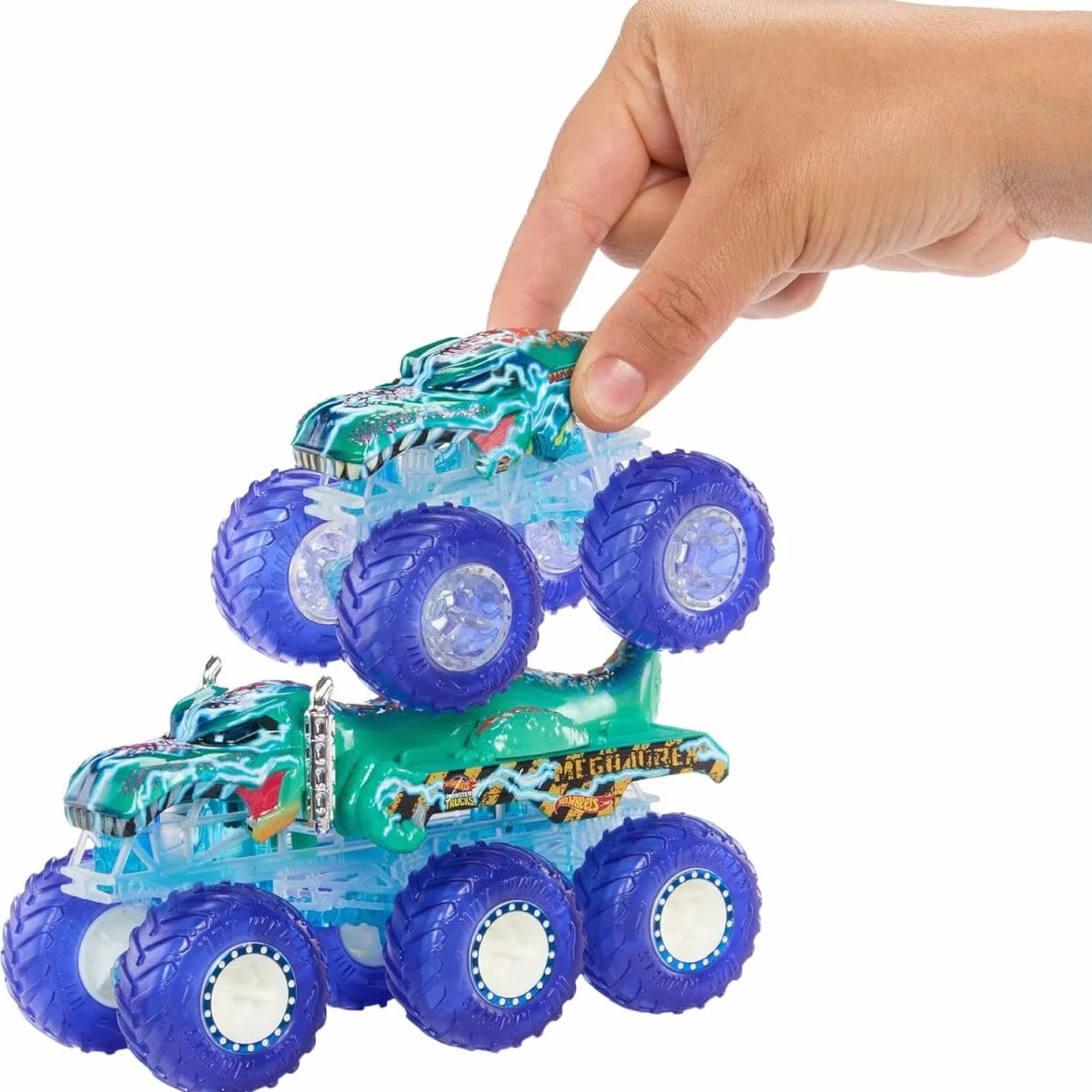 Hot Wheels Monster Trucks Multipack Tiger Shark Mega-Wrex 1:64 Power Smashers HYJ29