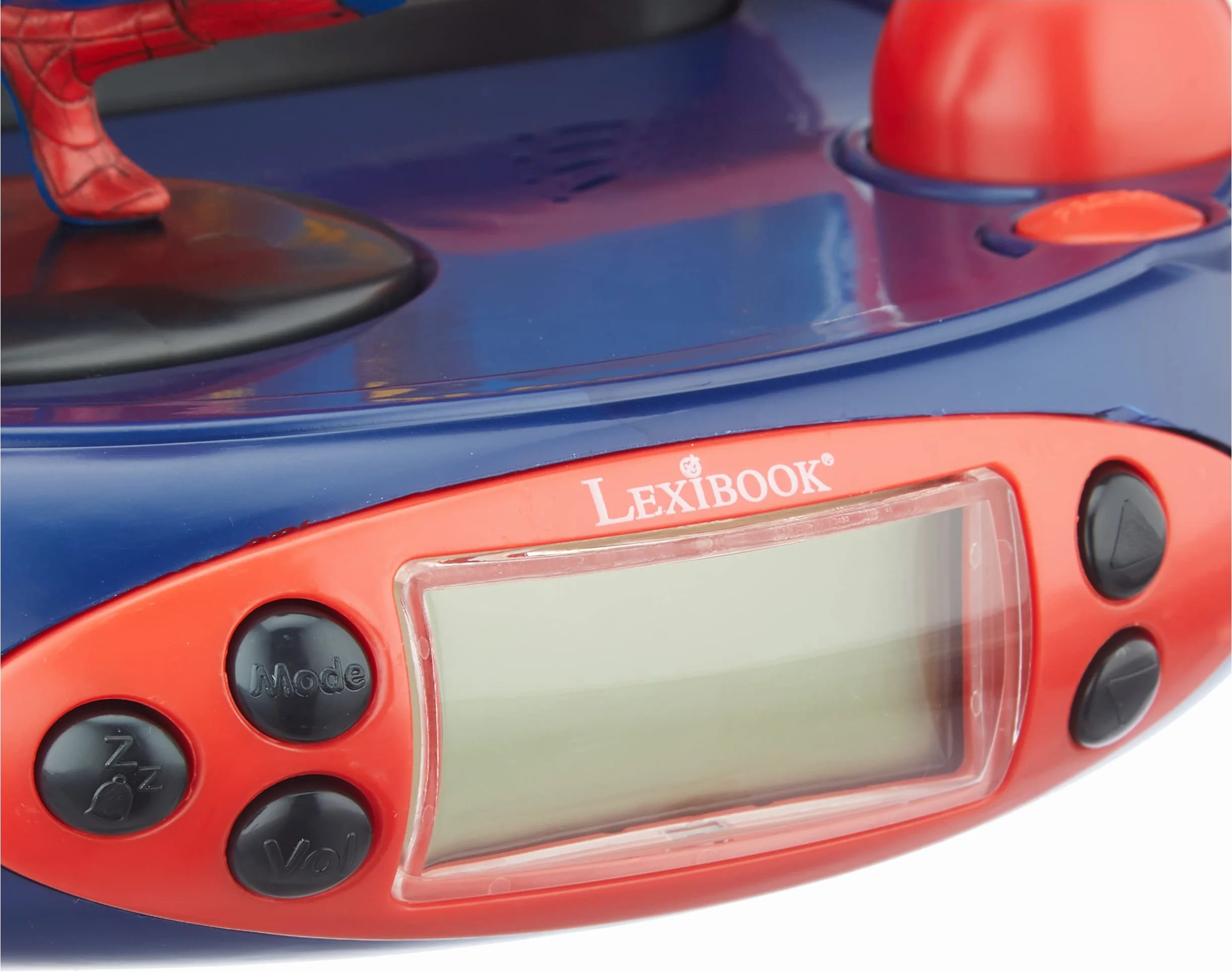 Lexibook, Spider-Man, Sveglia con proiettore per bambini, Luce notturna e proiezione dell'ora sul soffitto, Effetti sonori, Alimentazione a batteria, Rosso, RP500SP