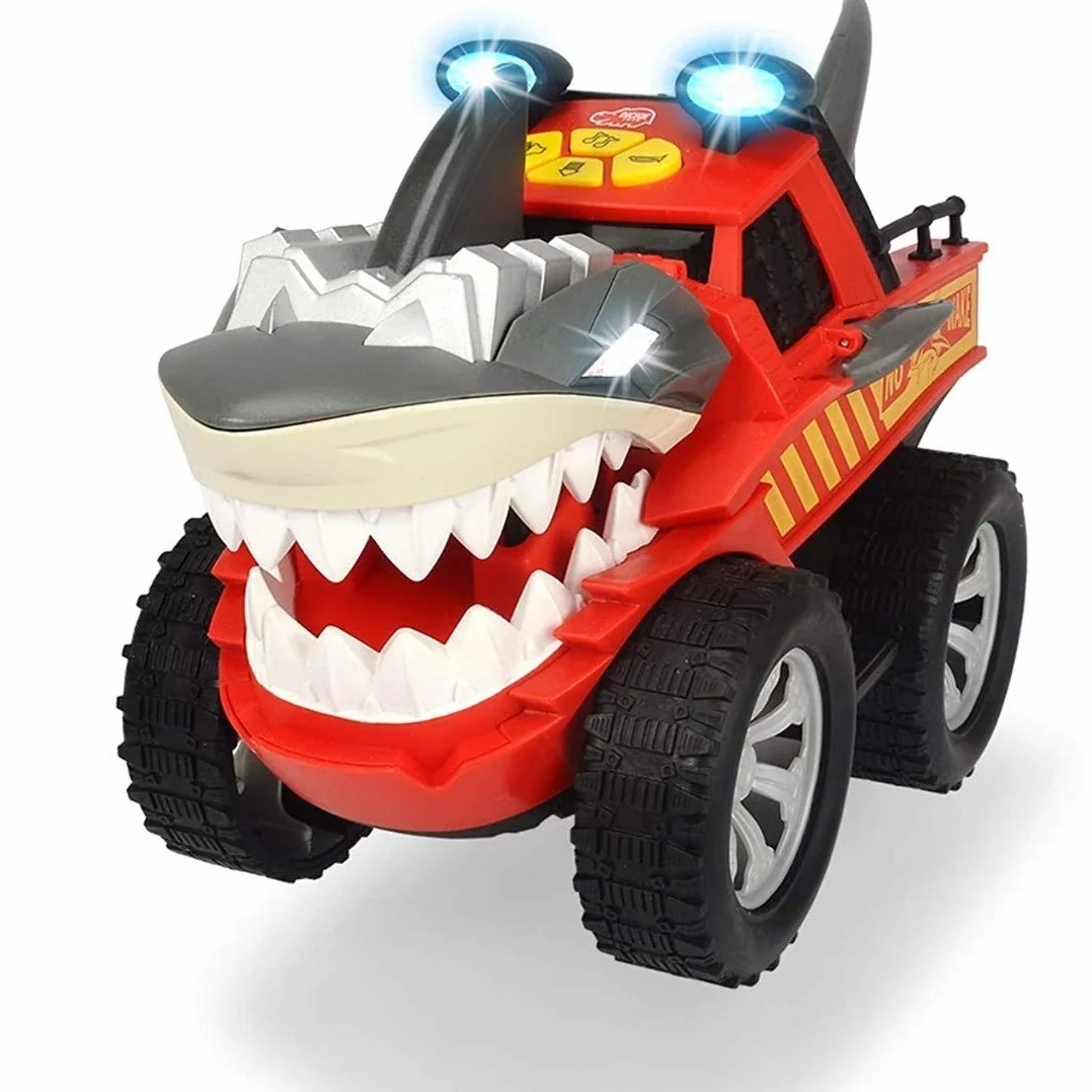 Dickie Racing Shaking Shark cm.30, motorizzato, luci e Suoni, Musica, morde e Si agita Come Uno squalo