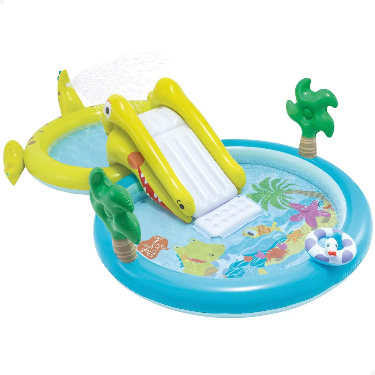 Intex 57164NP Piscina Gonfiabile Play Center Alligatore, Vinile, 323x175x74 cm