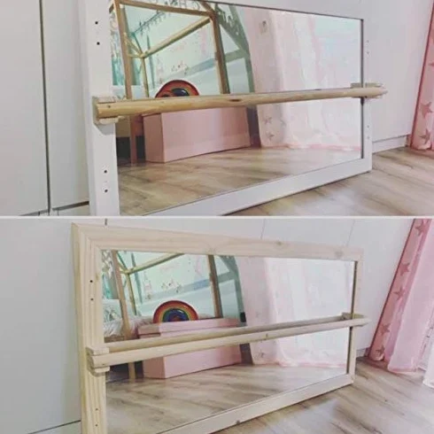 Specchio Montessori per i bambini in legno naturale 100x60cm (metacrilato infrangibile)