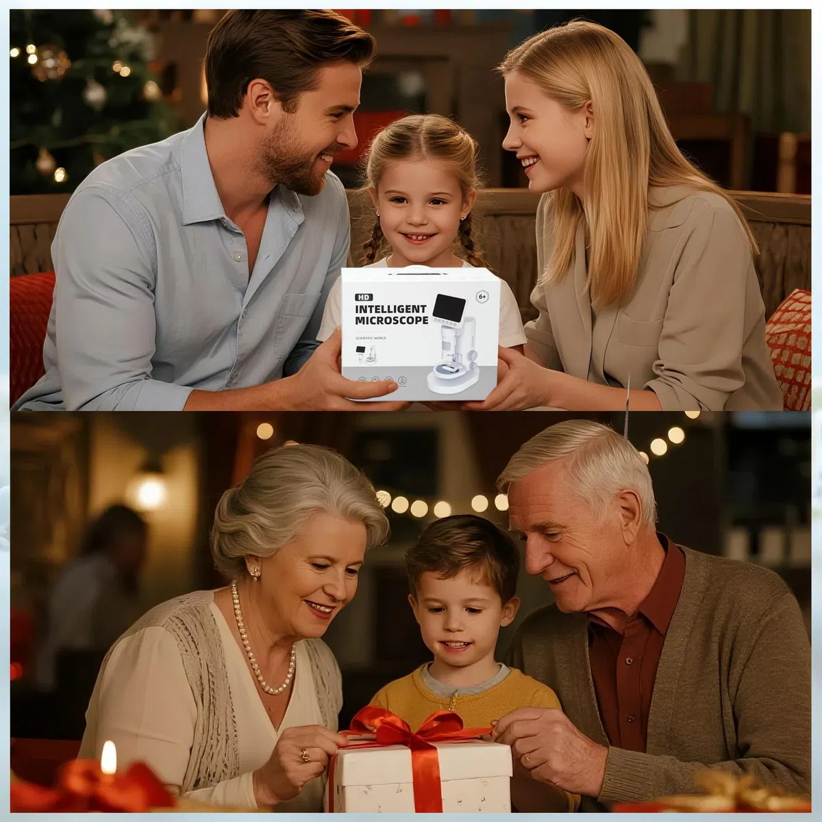 Microscopio 3 in 1 per Bambini, Microscopio Portatile Multifunzionale per Piccoli Esploratori, Ingrandimento 100X–1000X, con Scheda SD da 32 GB, Il Regalo Perfetto per Scoprire il Mondo Invisibile