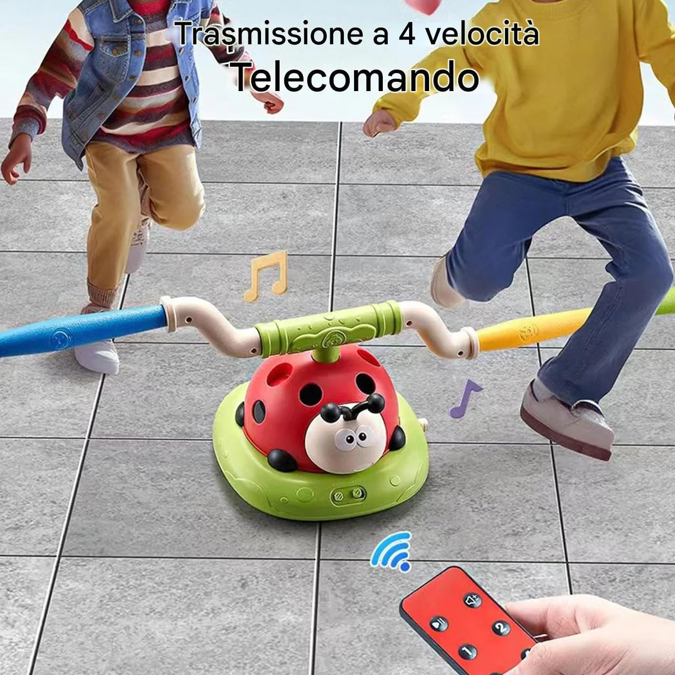 Giocattolo da salto coccinella - Gioco di lancio 'anello per bambini e lanciarazzi interattivo, giocattolo per esercizi di rotazione musicale con telecomando | Cortile Giardino Patio Cortile Casa