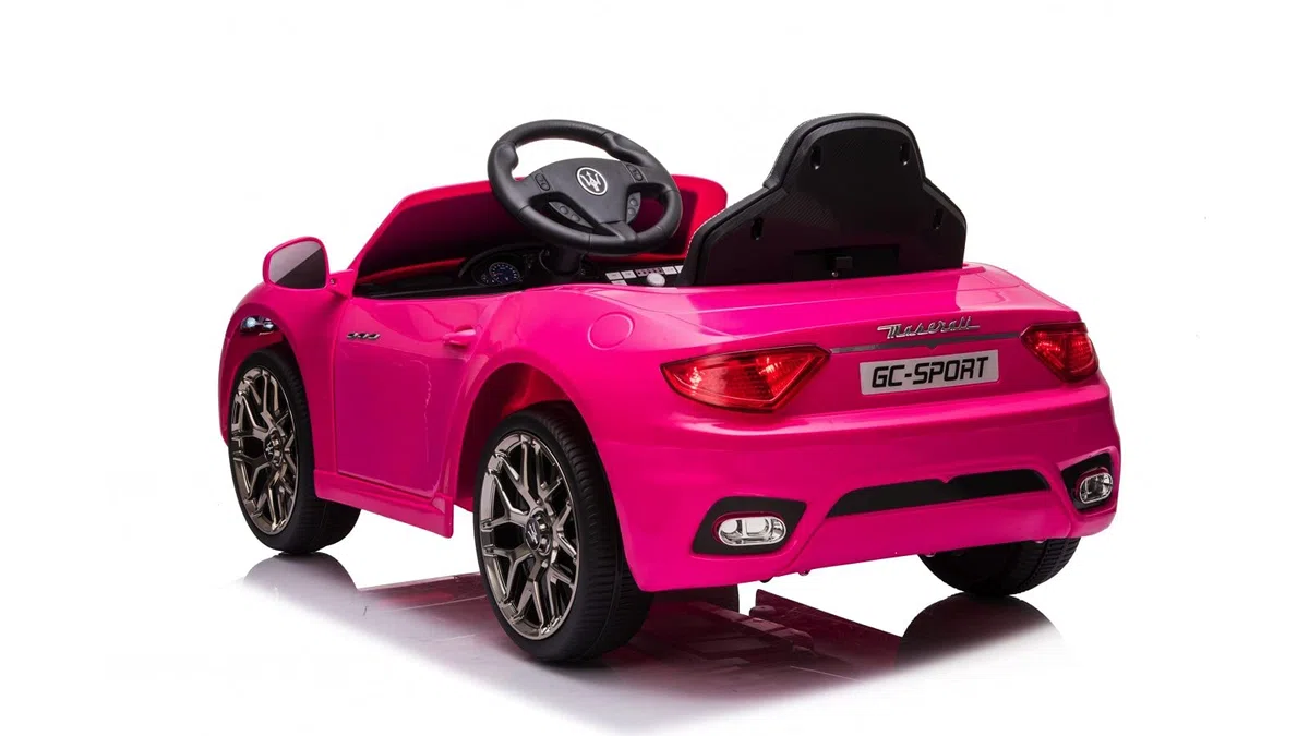 Maserati Gran Cabrio Auto Elettrica Per Bambini 12V 25kg Sedile in Pelle Porte Apribili Doppio Motore Rosa