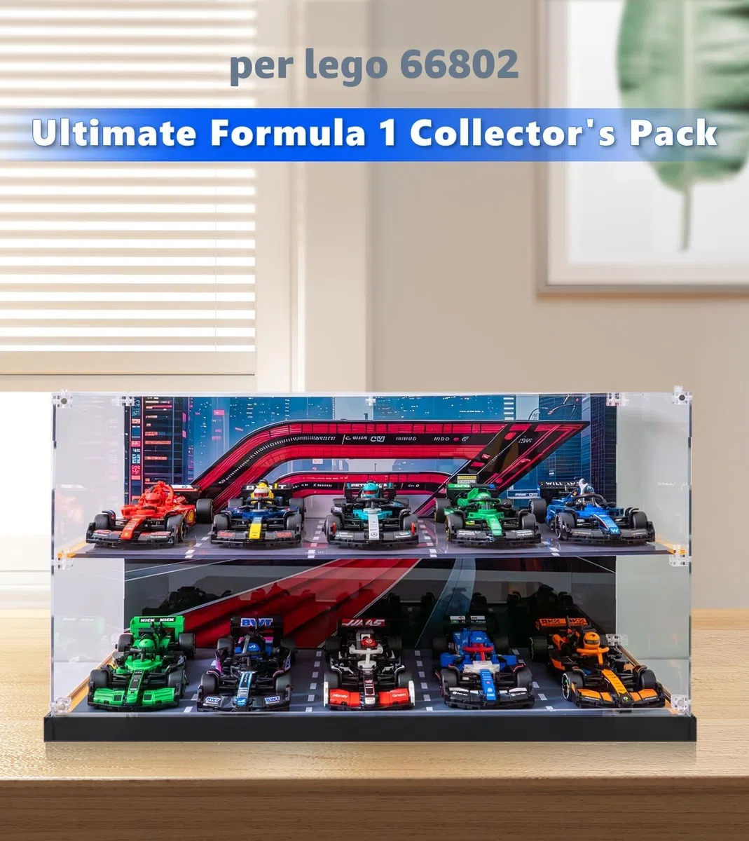 Vetrina acrilica per Lego Speed Champions 10 in 1 F1 Car 77242,77243,77244,77245, organizzazione vetrina per Lego Vetrina 77246,77247,77248,77249,77250,77251 (solo custodia per display