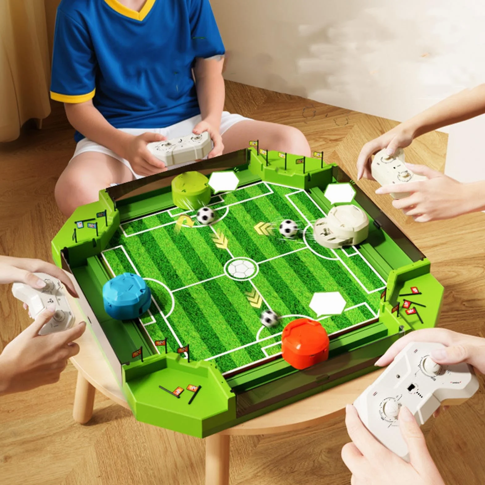 Chrees Gioco di Calcio Balilla Telecomandato, Gioco da Tavolo di Calcio da Tavolo con 2 Telecomandi per Feste in Famiglia per Bambini, Sportivo Interattivo Educativo per la Casa