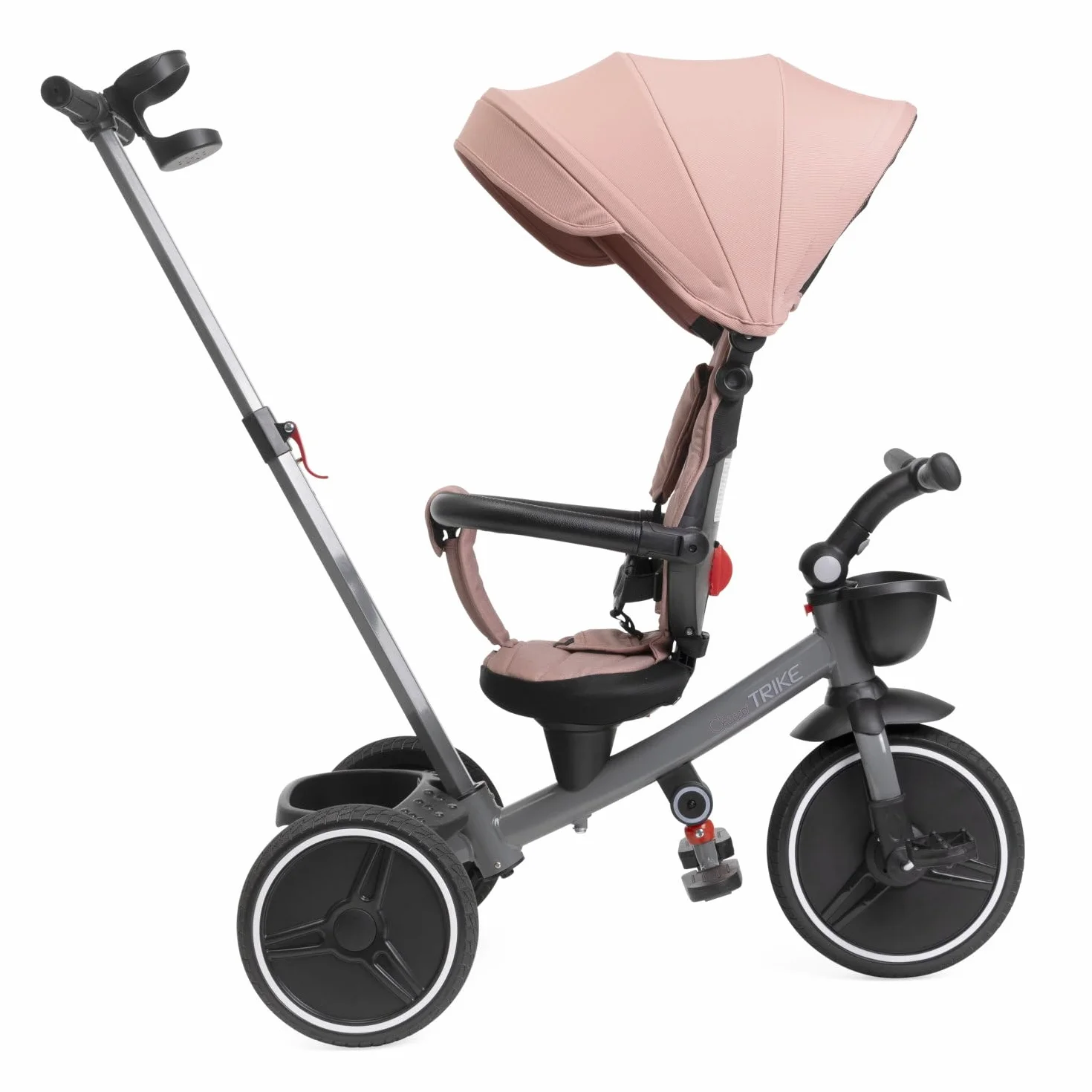 Chicco Triciclo Evolutivo 4 in 1 per Bambini 6 Mesi - 5 Anni, Sedile Reversibile, Manico Telescopico e Chiusura Compatta, Triciclo Pieghevole con Tettoia Parasole e Freno Centralizzato