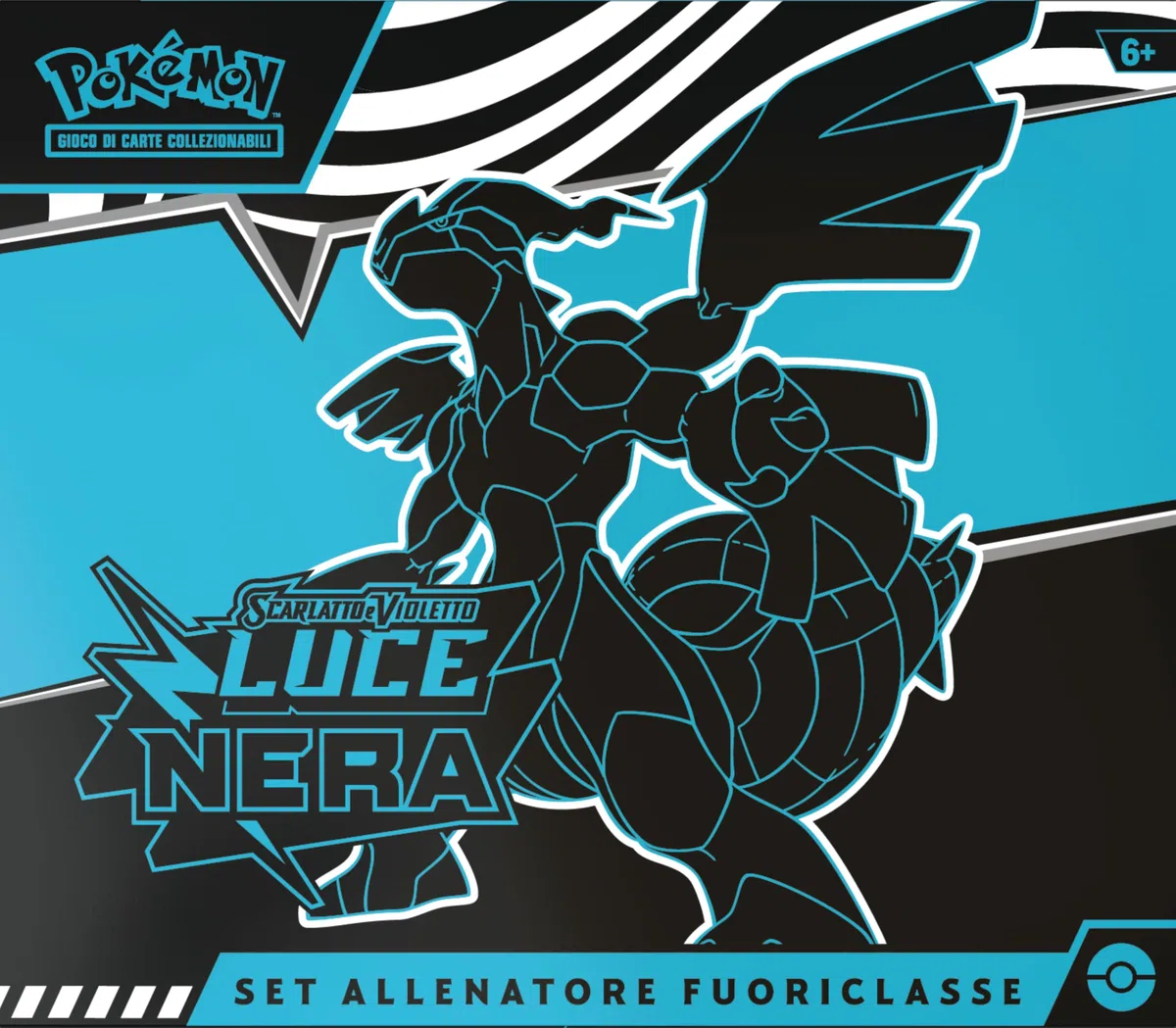 Pokémon: set Allenatore Fuoriclasse (Zekrom) dell’espansione Scarlatto e Violetto - Luce Nera del GCC Pokémon (una carta a figura intera di Thundurus, nove buste di espansione e accessori premium)