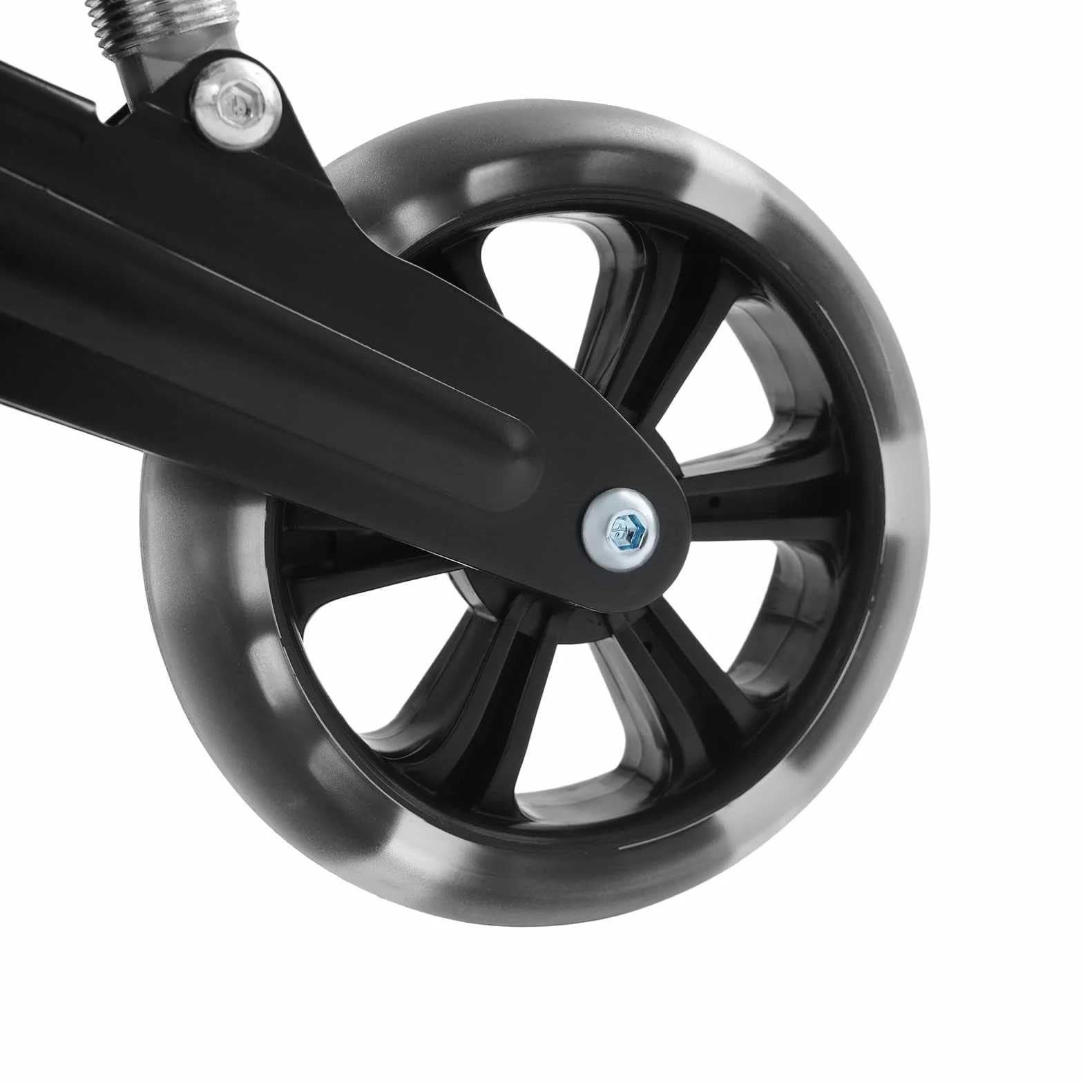 Supporto per sedile hoverboard con 3 ammortizzatori e 2 ruote luminose, set di accessori per hoverboard da 16,5 cm, 20,3 cm e 25,4 cm (nero)