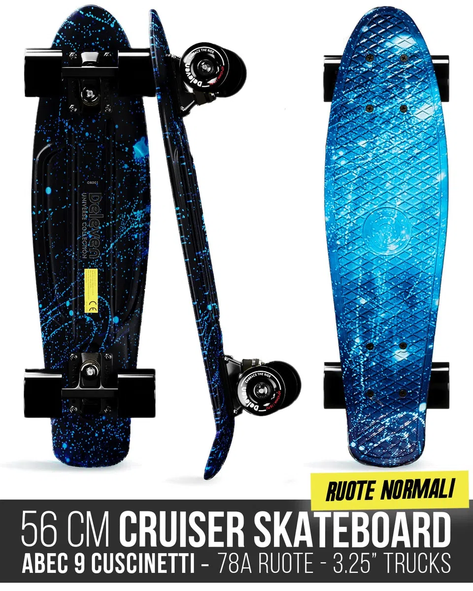 Skateboard Mini Cruiser per Bambini e Adulti - Skate per Età 5-10 Anni
