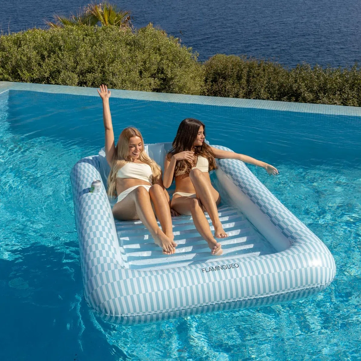 Flamingueo Materassino Gonfiabile - Gonfiabile Mare, Gonfiabili Piscina, Materassino Mare, Lettino Mare, Accessori Piscina (205 x 140 x 38 cm)
