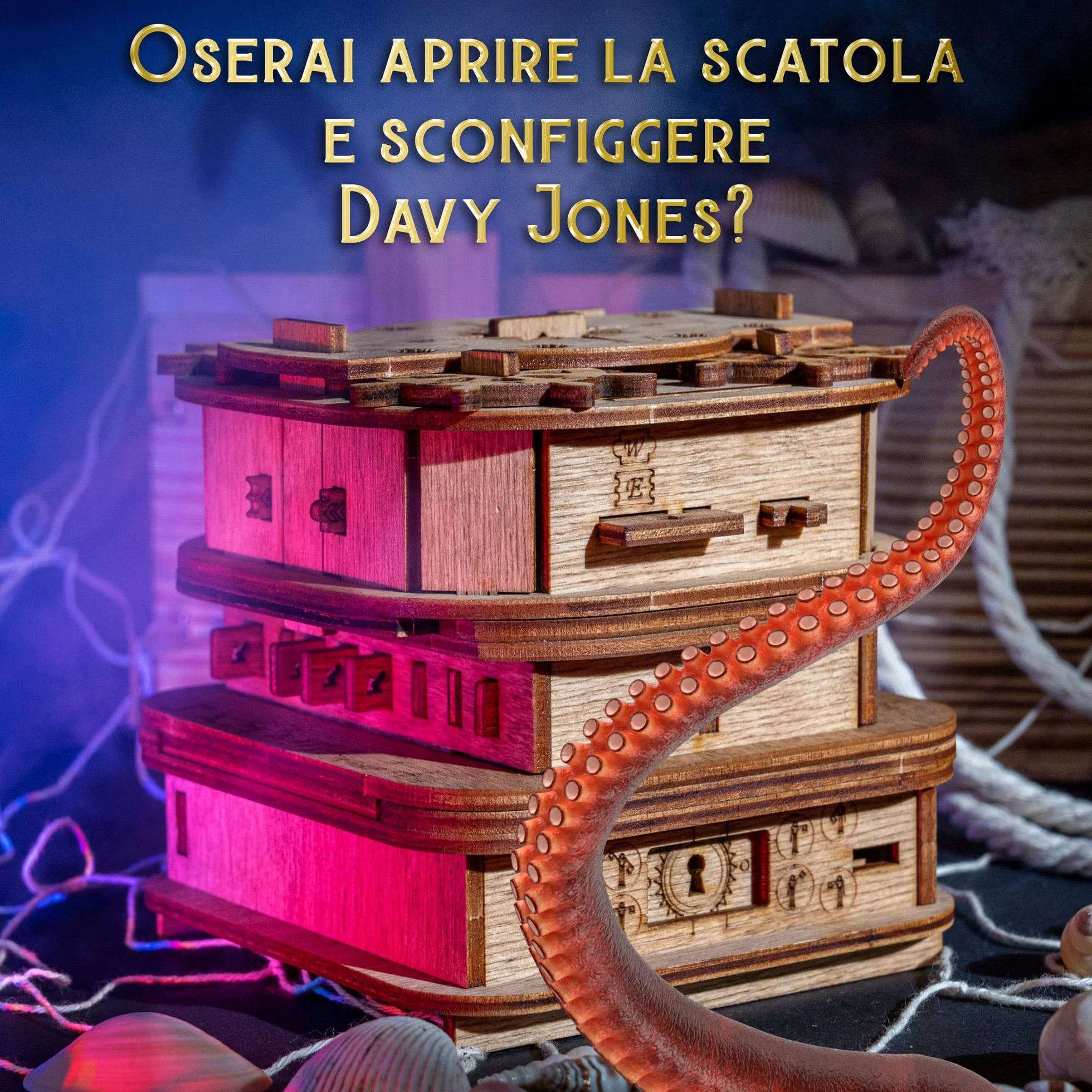 iDventure Cluebox - Davy Jones Locker - Escape Room gioco in legno - Scatola rompicapo a Labirinto - Scatola regalo - regalo fidanzato - puzzle 3D - iq puzzle rompicapo - regalo per lui