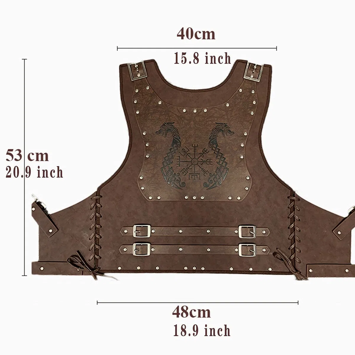 HiiFeuer - Armatura da Petto in Pelle PU, Stile Guerriero Vichingo, Armatura in Pelle Medievale Per Attività di Cosplay e di Carnevale