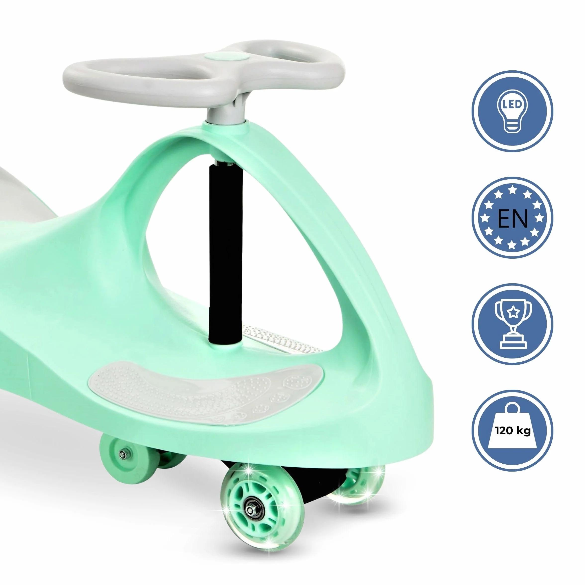 TWISTCAR Auto Giocattolo per Bambini 3+ Anni - Macchina a Spinta con Volante LED, Ruote in Gomma, Capacità 120kg - Gioco Attivo Senza Batterie per Sviluppo Motorio e Coordinazione