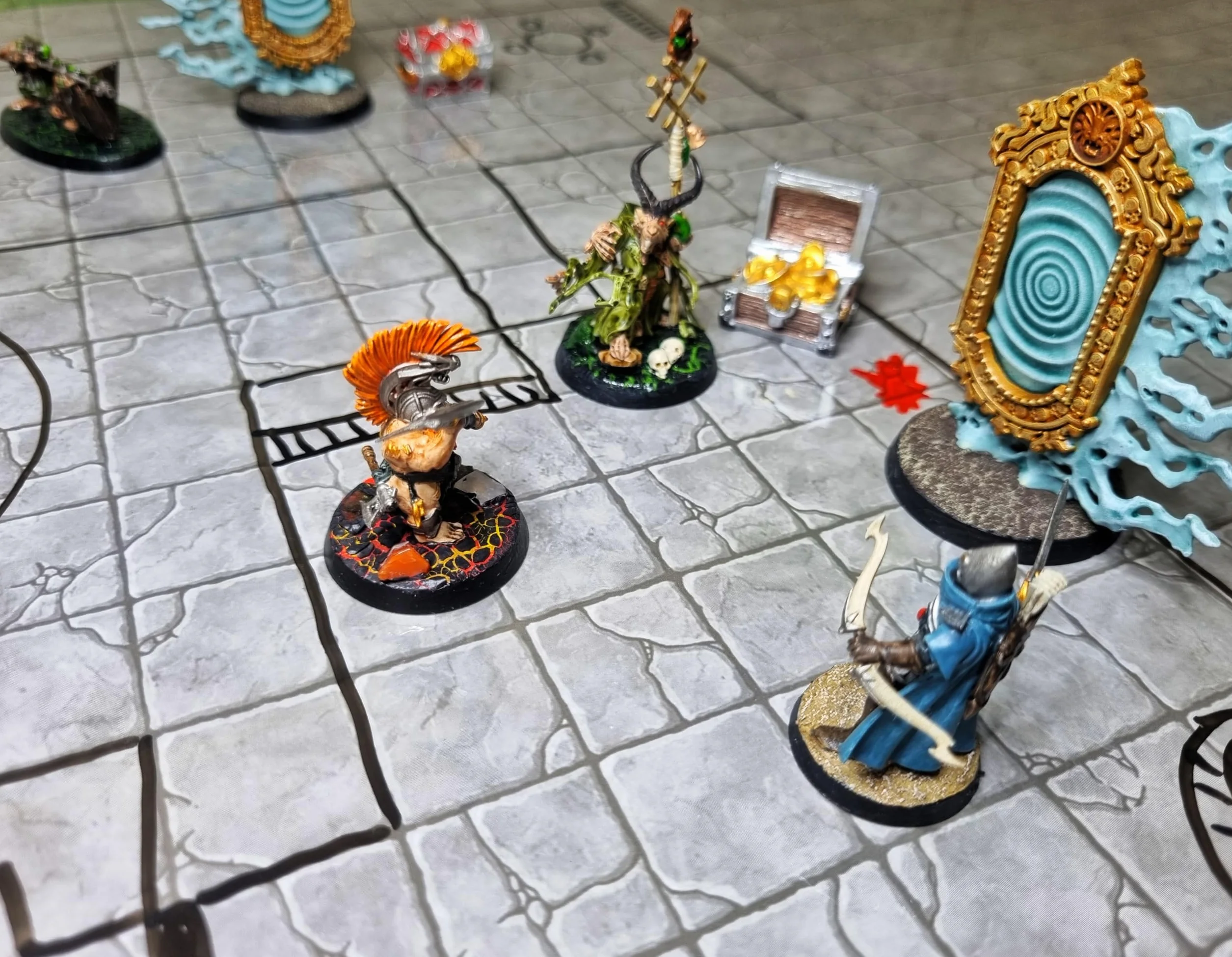 Dungeon Grid Game Mat, Pennarelli e Gomme, Scrigni del Tesoro, Tavolo da Gioco Riutilizzabile D&D