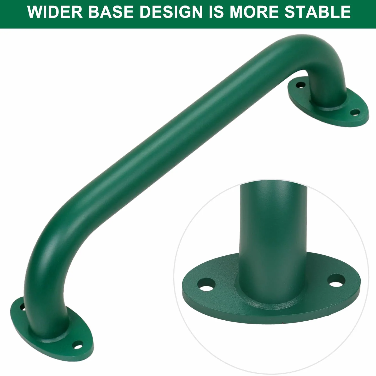 SELEWARE Confezione da 6 maniglie di sicurezza verdi da 30,5 cm, in metallo, per bambini, set di maniglie per altalena, maniglie per interni ed esterni, barre per scimmie, casa sull'albero, giungla