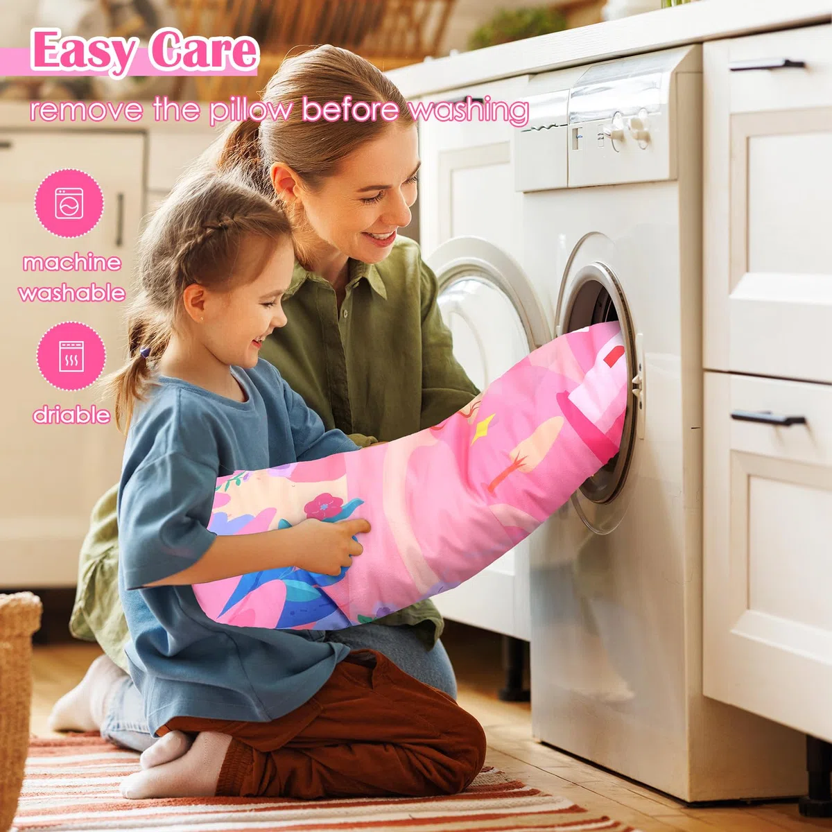 Decalsweet Nap Mat Caldo per Bambini con Rimovibile Cuscino, Sacco a Pelo Pieghevole per Ragazze Ragazzi, Nap Mats con Doppia Cerniera per Campeggio, Scuola Materna e Asilo, 150×60cm