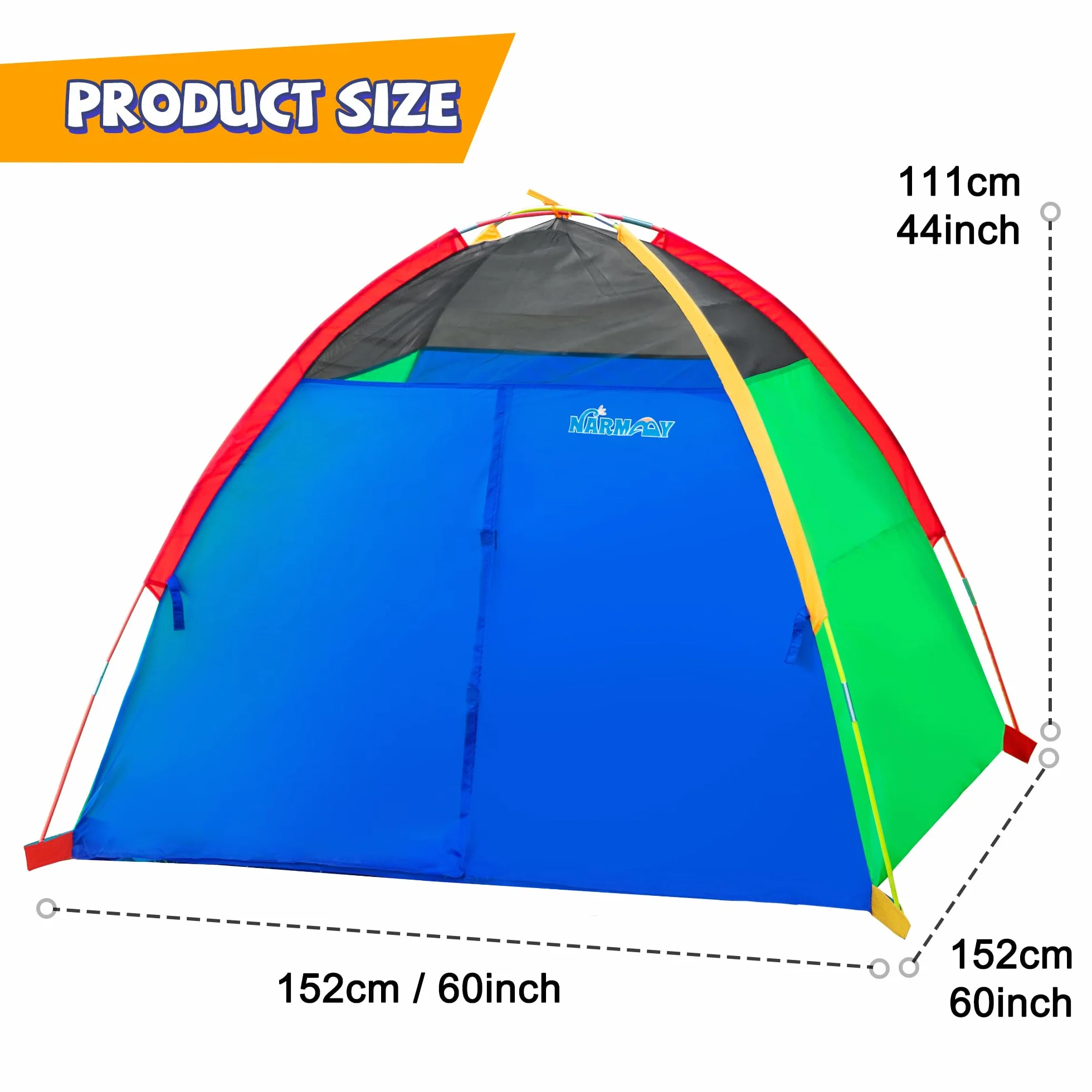 NARMAY Tenda da gioco a cupola Easy Fun per bambini 152 x 152 x 111 cm
