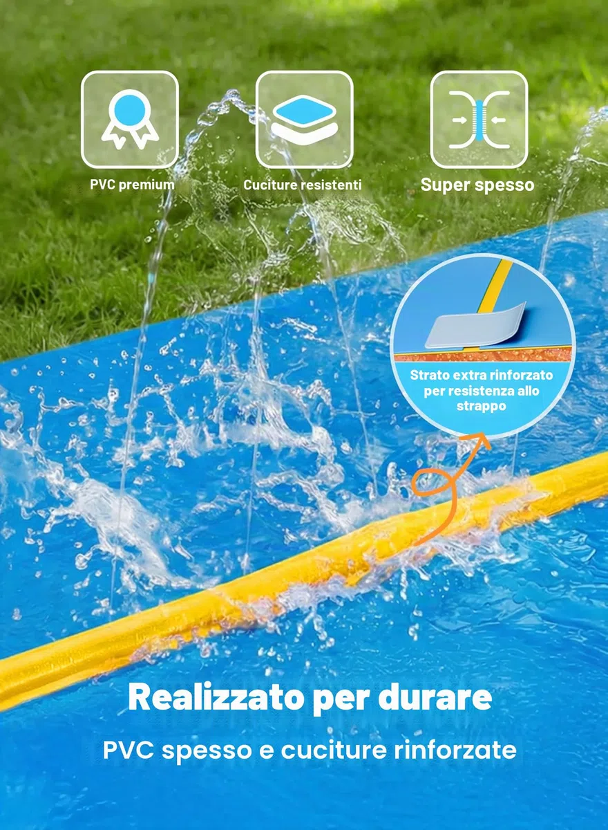 Sloosh Gigante Scivolo d'Acqua 914,4 x 182,8 cm con Irrigatore Integrato e Tavole Gonfiabili