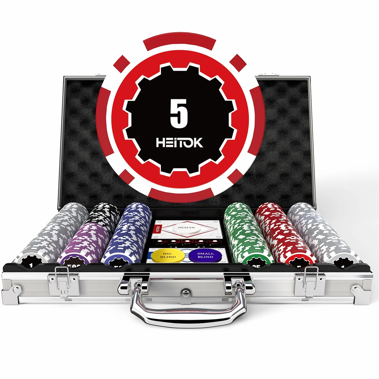 Set Poker 300 Fiches 11,5g Nucleo Metallo - Valigetta Alluminio per Texas Hold'em Professionale