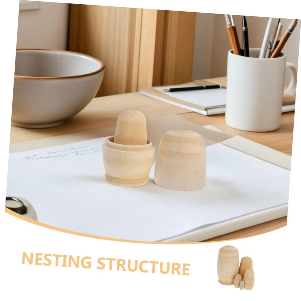 Bambole Russe in Legno Non Verniciate 5 Strati Set per Pittura e Creatività