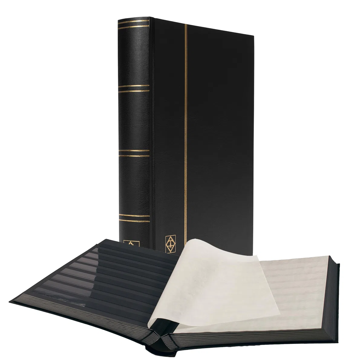 Leuchtturm 321487 Album per Collezionisti di francobolli - Stock-Book Basic - 64 Pagine DIN A4 Nere - Non Imbottito, Nero