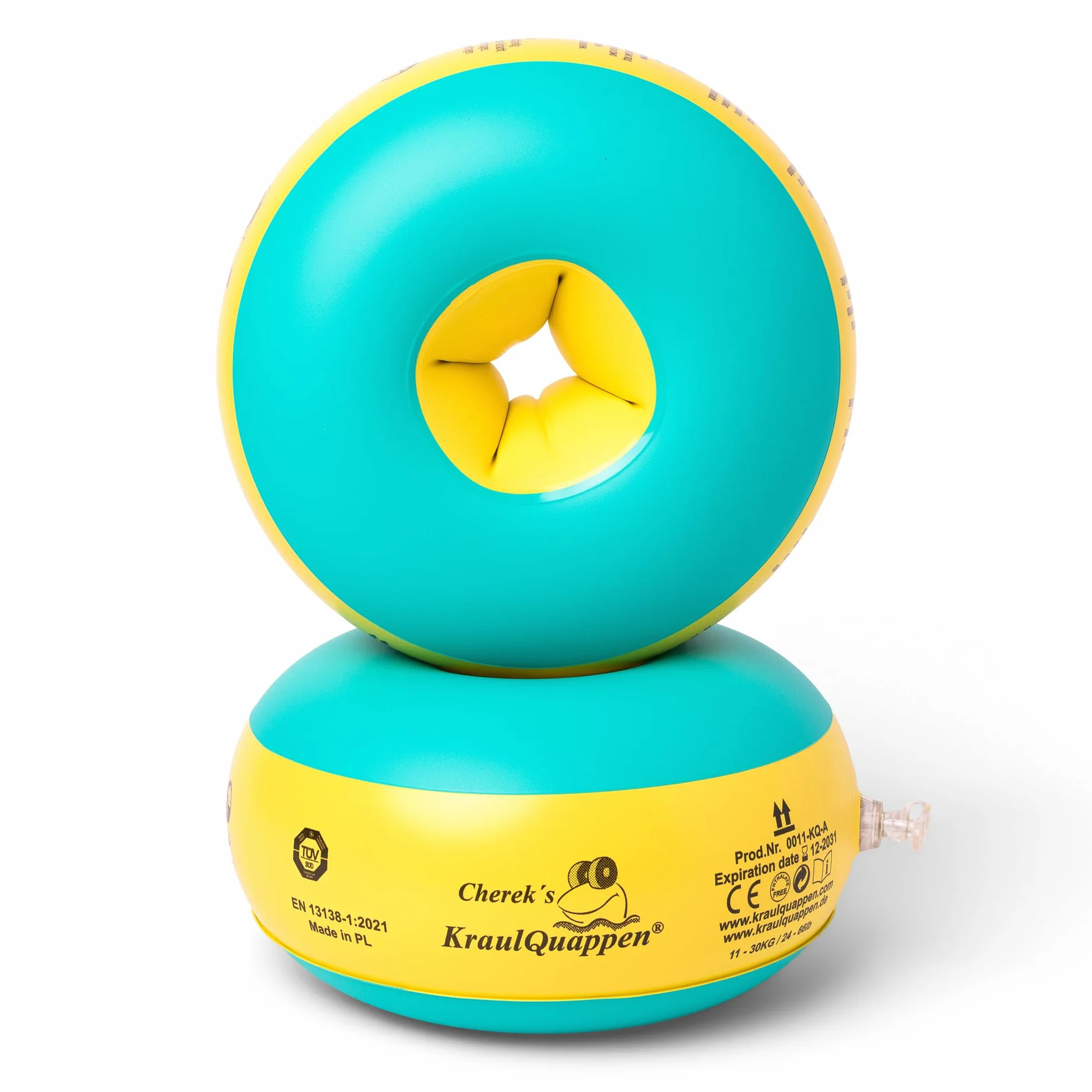 Cherek’s KraulQuappen Braccioli da nuoto per bambini 7 mesi-30 kg Giallo-Verde