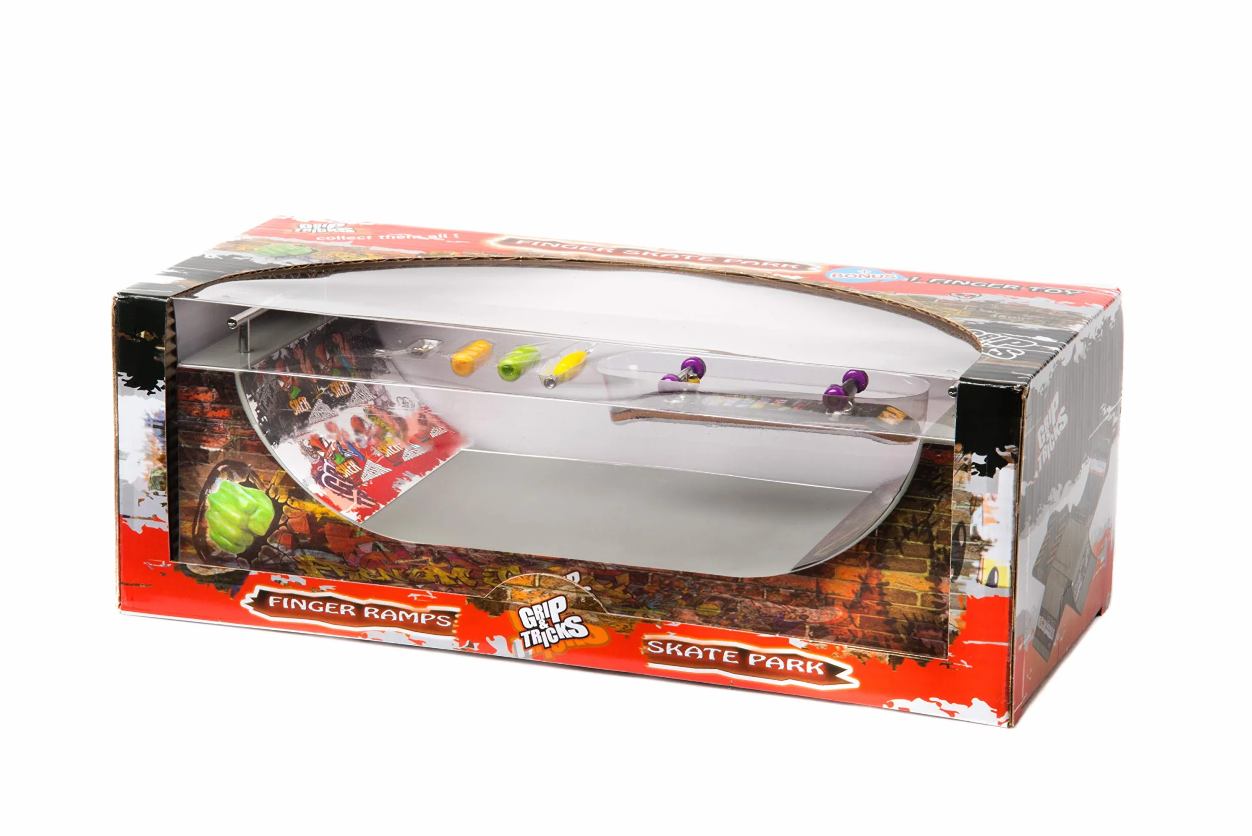 Grip & Tricks Ringhiere di Finger Skate HALFPIPE Fingerboard Cruiser Board da dita 28x12x10 cm