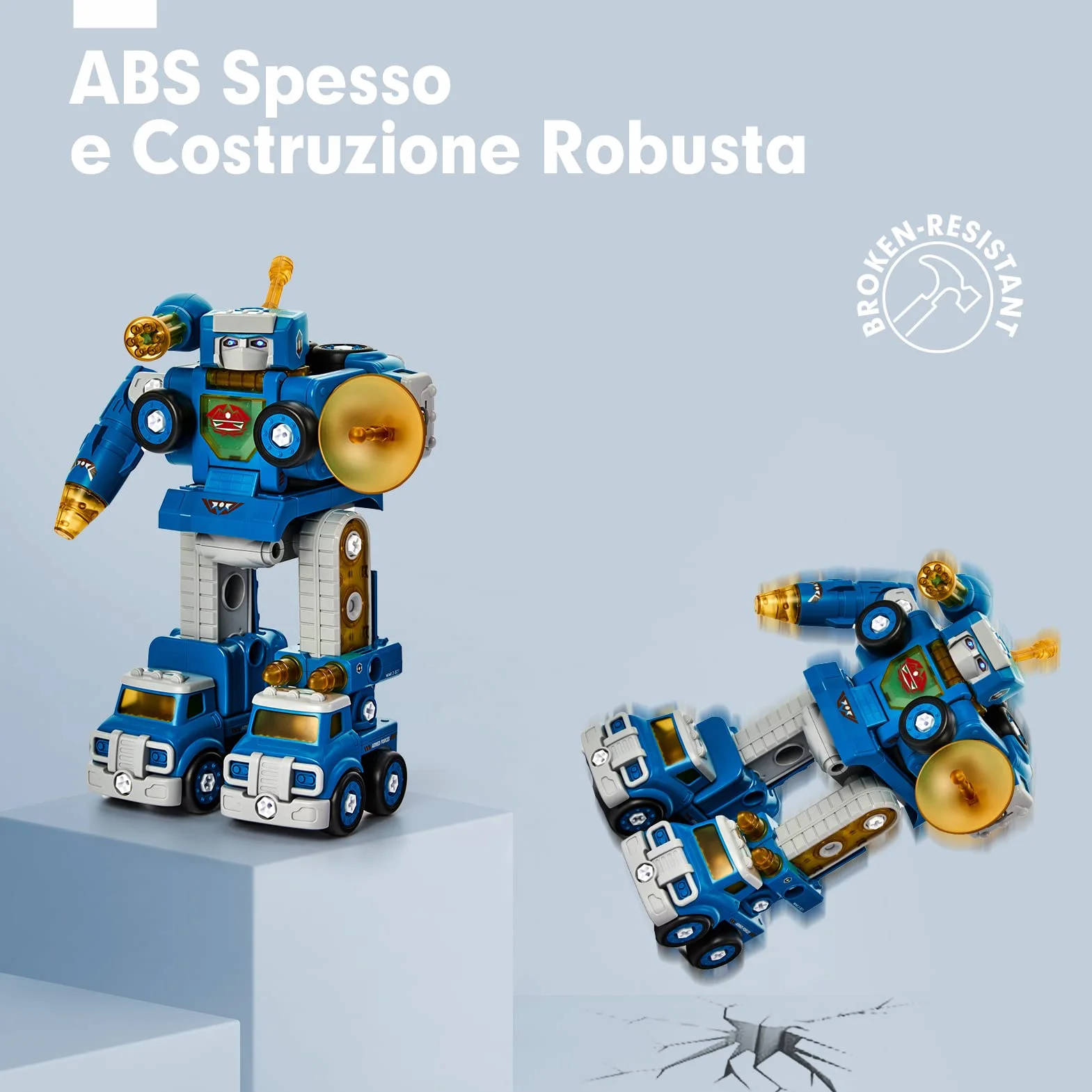 hahaland Giochi per Bambini 5 anni Maschio - 5 in 1 Camion Giocattoli da Costruzione Smontabile Robot Creativi STEM Veicoli Regali Educativi