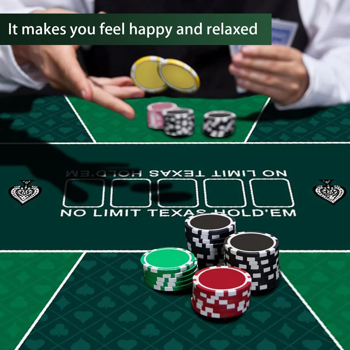Tappetino da poker professionale 120x60 cm 8-10 giocatori portatile in gomma con borsa