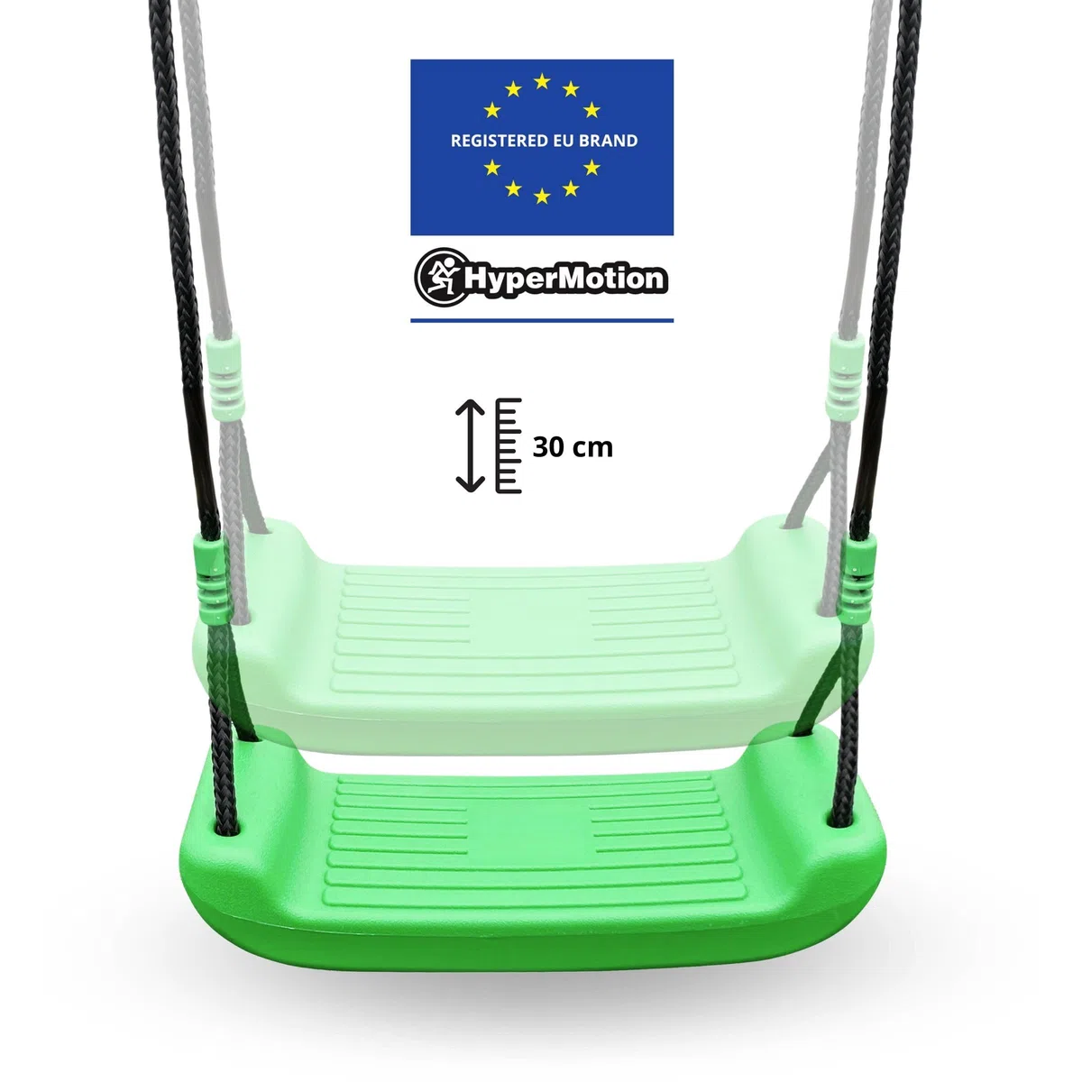 HyperMotion Altalena da Giardino per Bambini a 3 Posti, Set di Altalene per Parco Giochi, Telaio in Acciaio Resistente, Corda Regolabile in Lunghezza