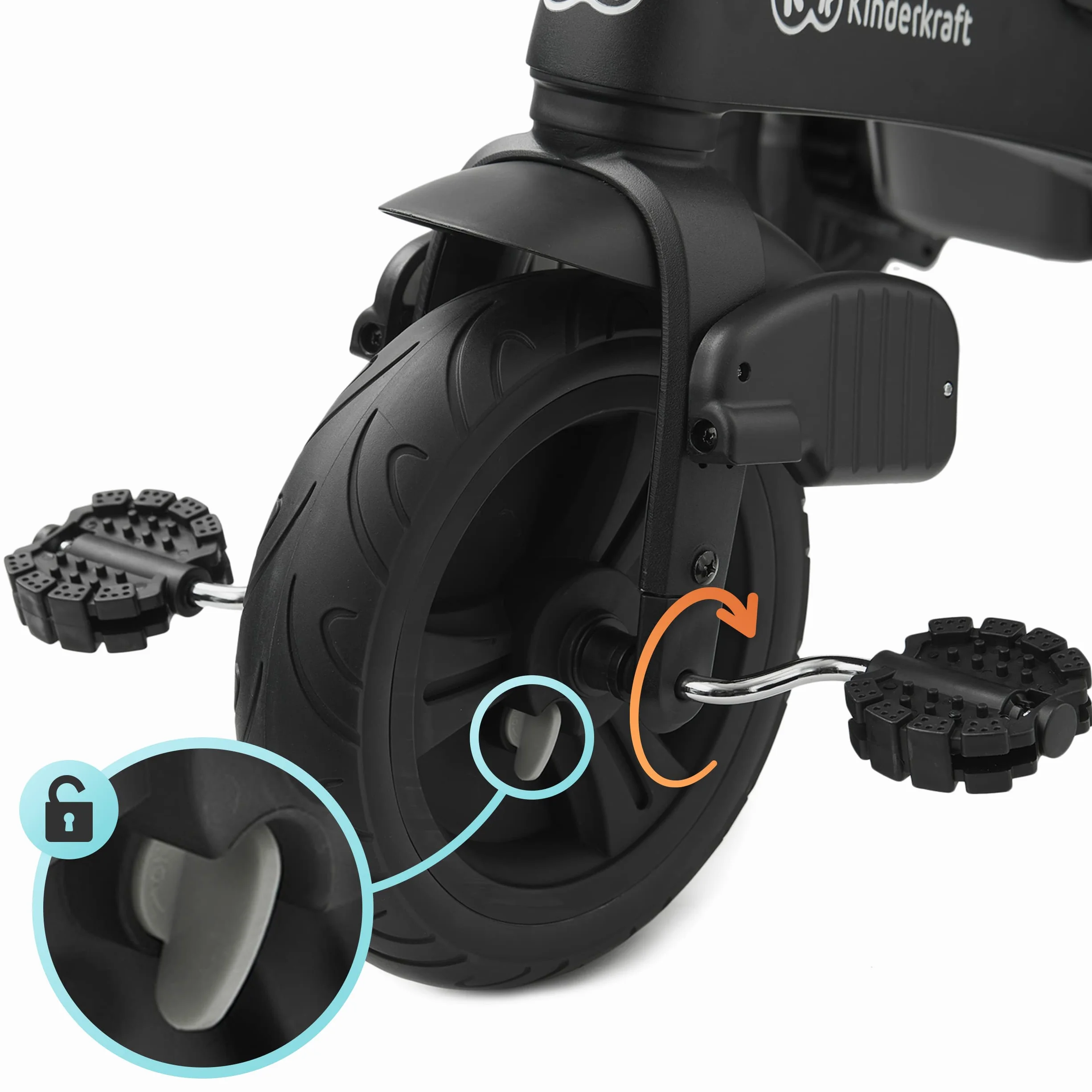 Kinderkraft Triciclo Evolutivo TWIPPER, con Maniglione, Sella Girevole 360 Gradi, Accessori, Campanello, Portabicchiere, da 9 Mesi fino a 5 Anni, Rosa